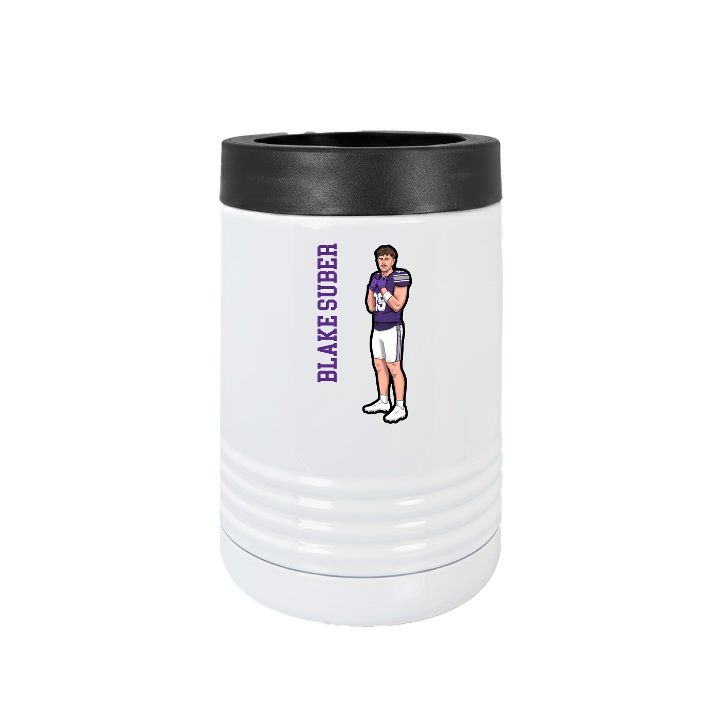 Beverage Holder — Name Vertical in White