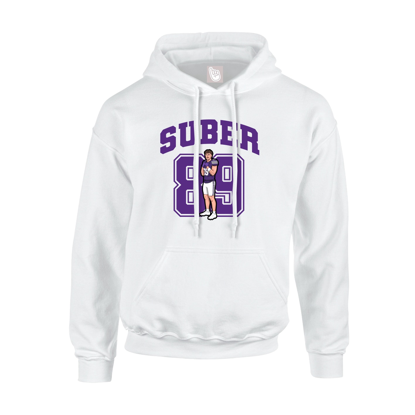 Youth Hoodie — Number in White