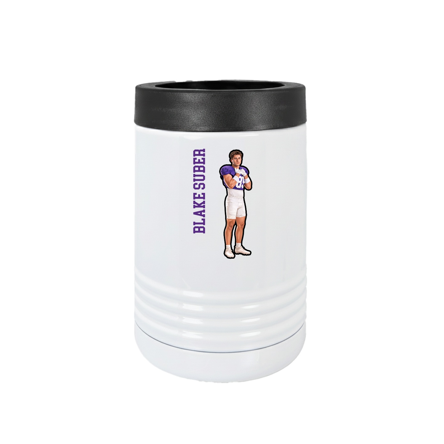 Beverage Holder — Name Vertical in White