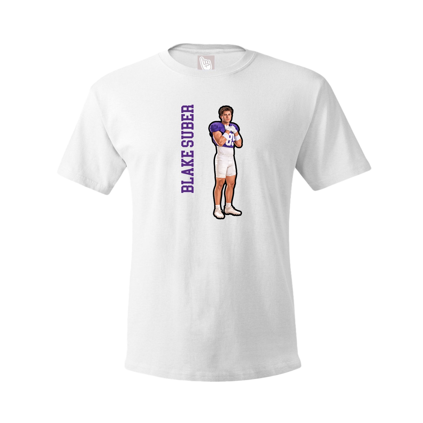 Youth Tee — Name Vertical in White