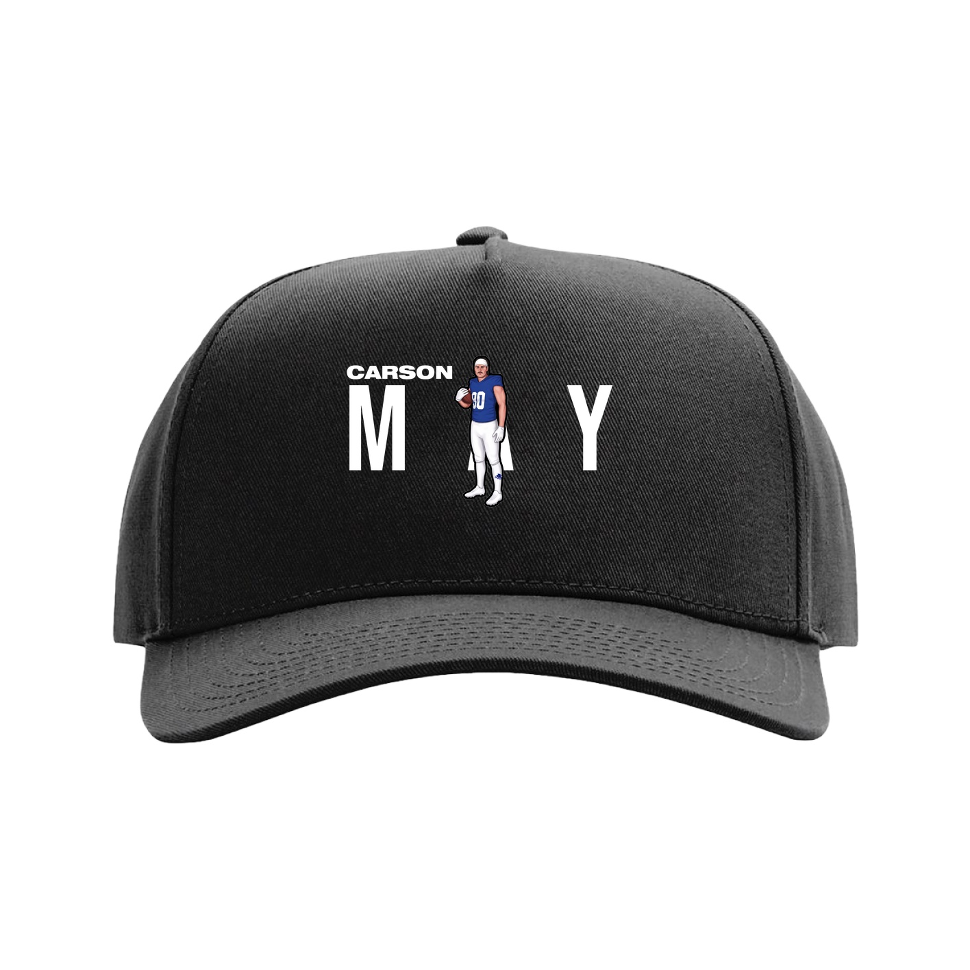 Full Fabric Five-Panel Champ Cap — Player Name in Black