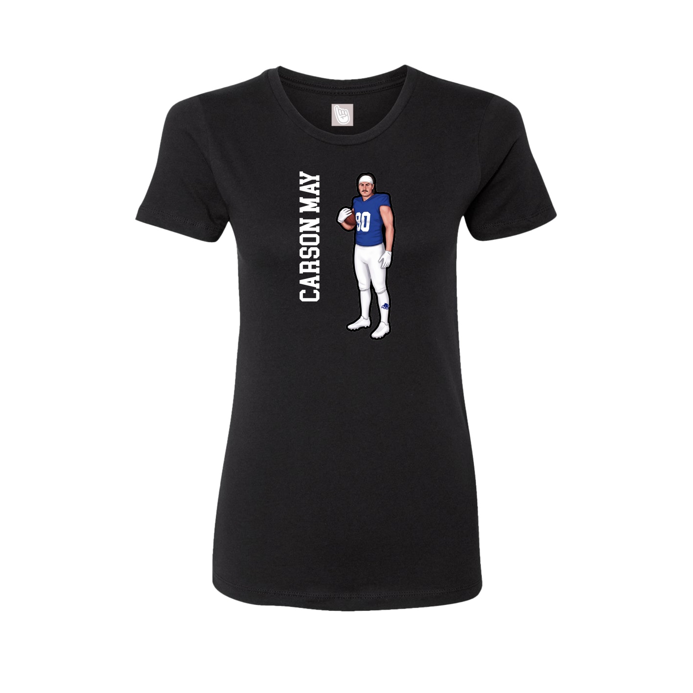 Fitted Women's Tee — Name Vertical in Black
