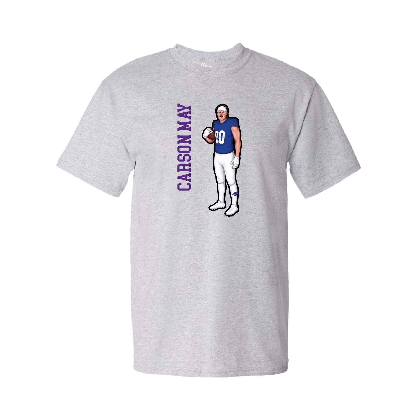 Youth Tee — Name Vertical in Grey