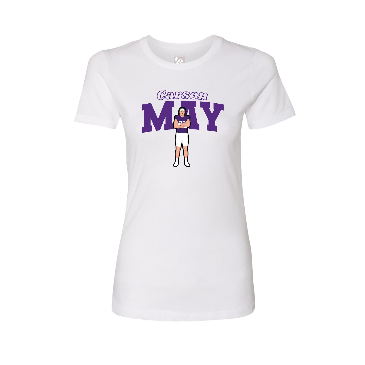 Fitted Women's Tee — Name Arch in White
