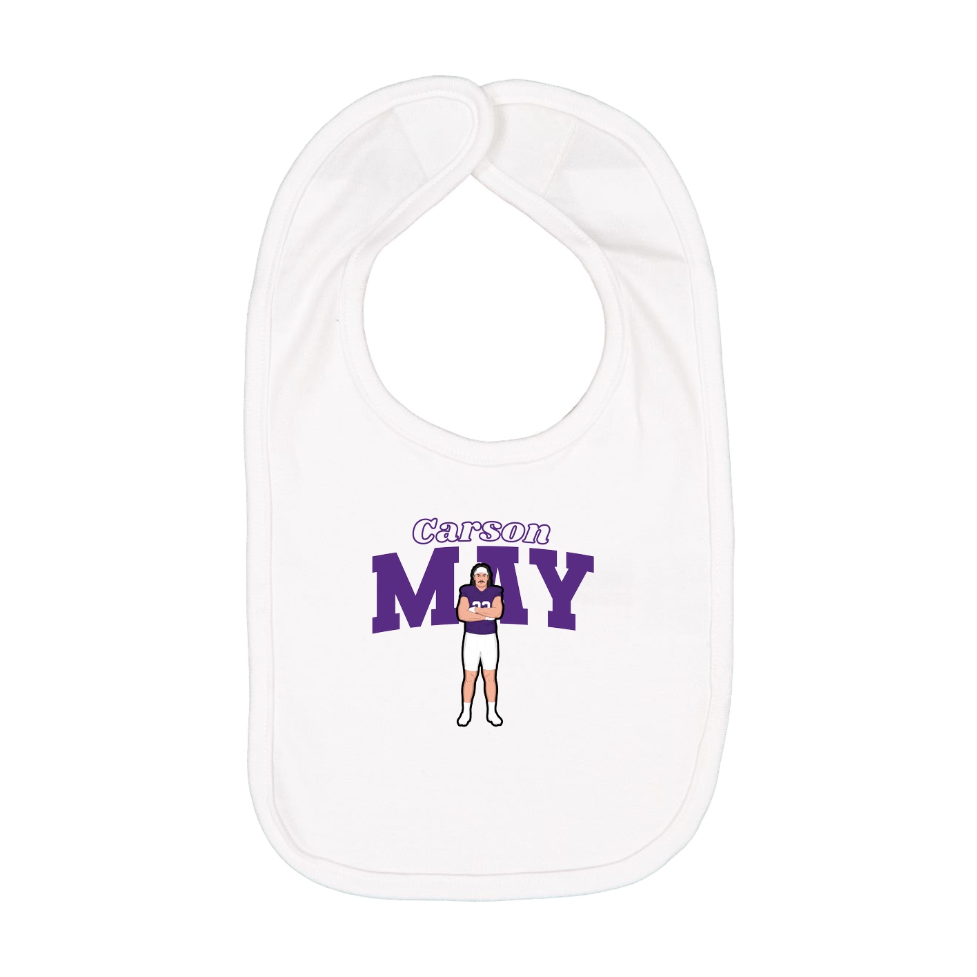 Infant Bib — Name Arch in White