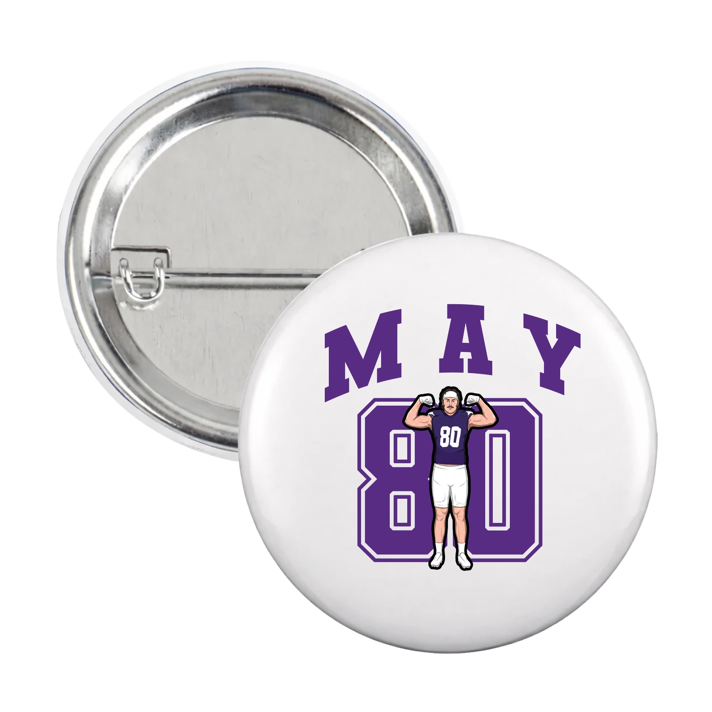 Game Day Button — Number in White