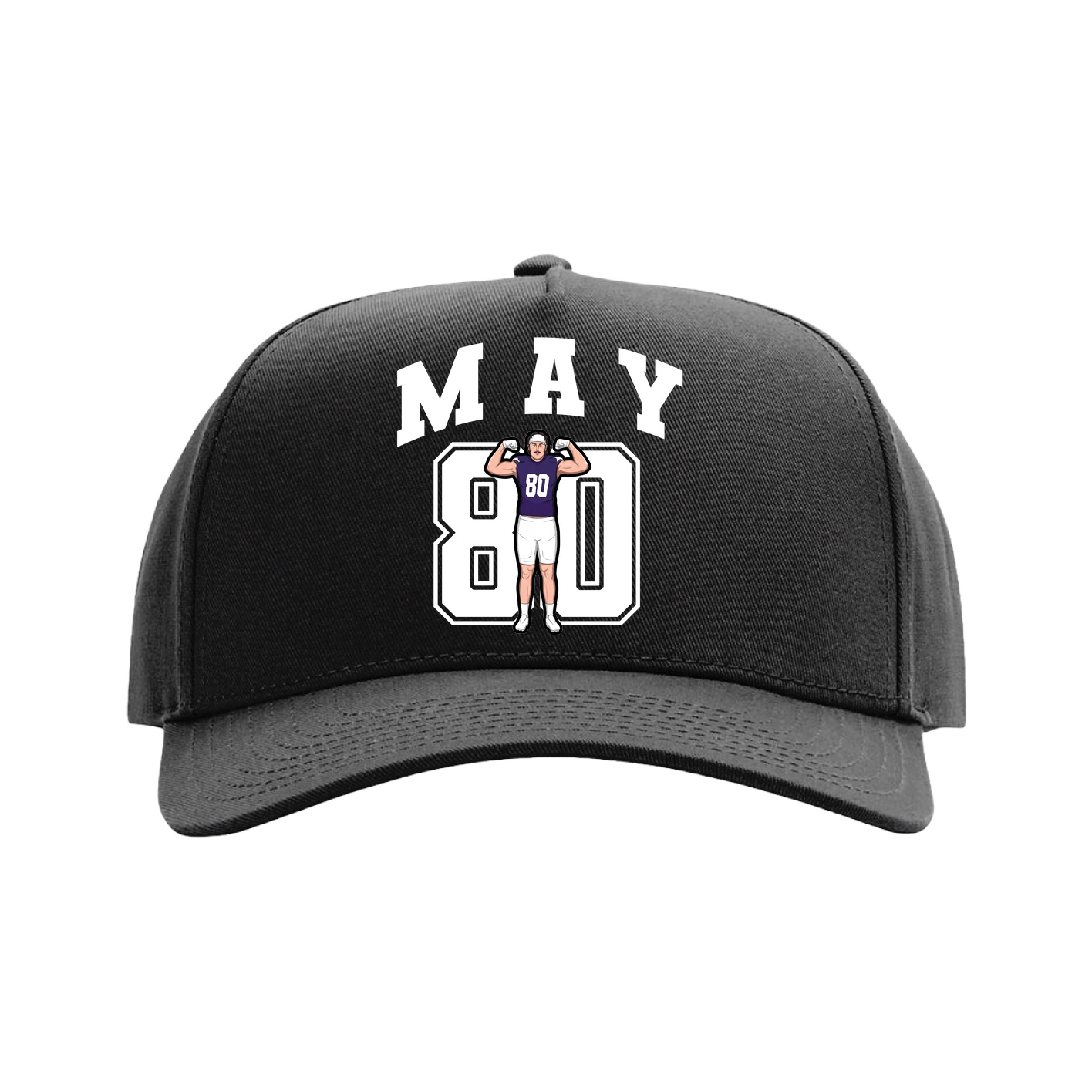 Full Fabric Five-Panel Champ Cap — Number in Black