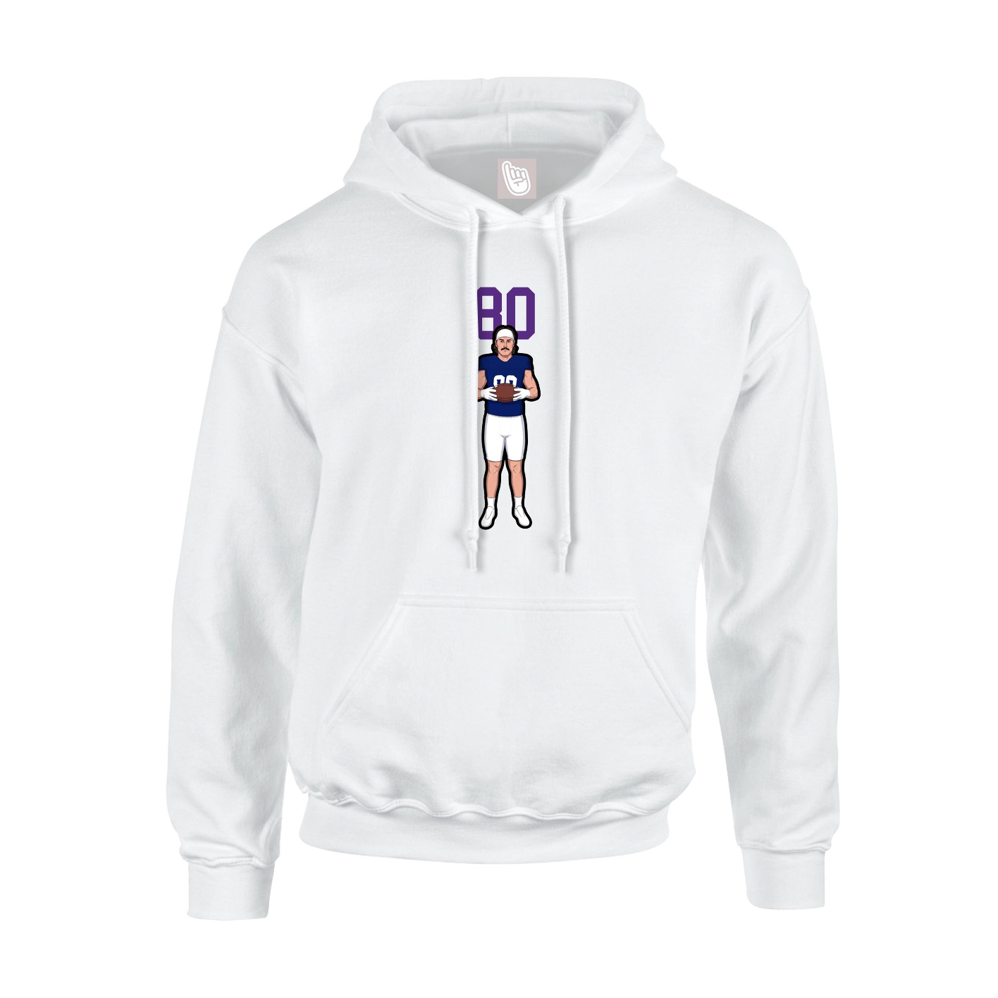 Youth Hoodie — Number Top in White