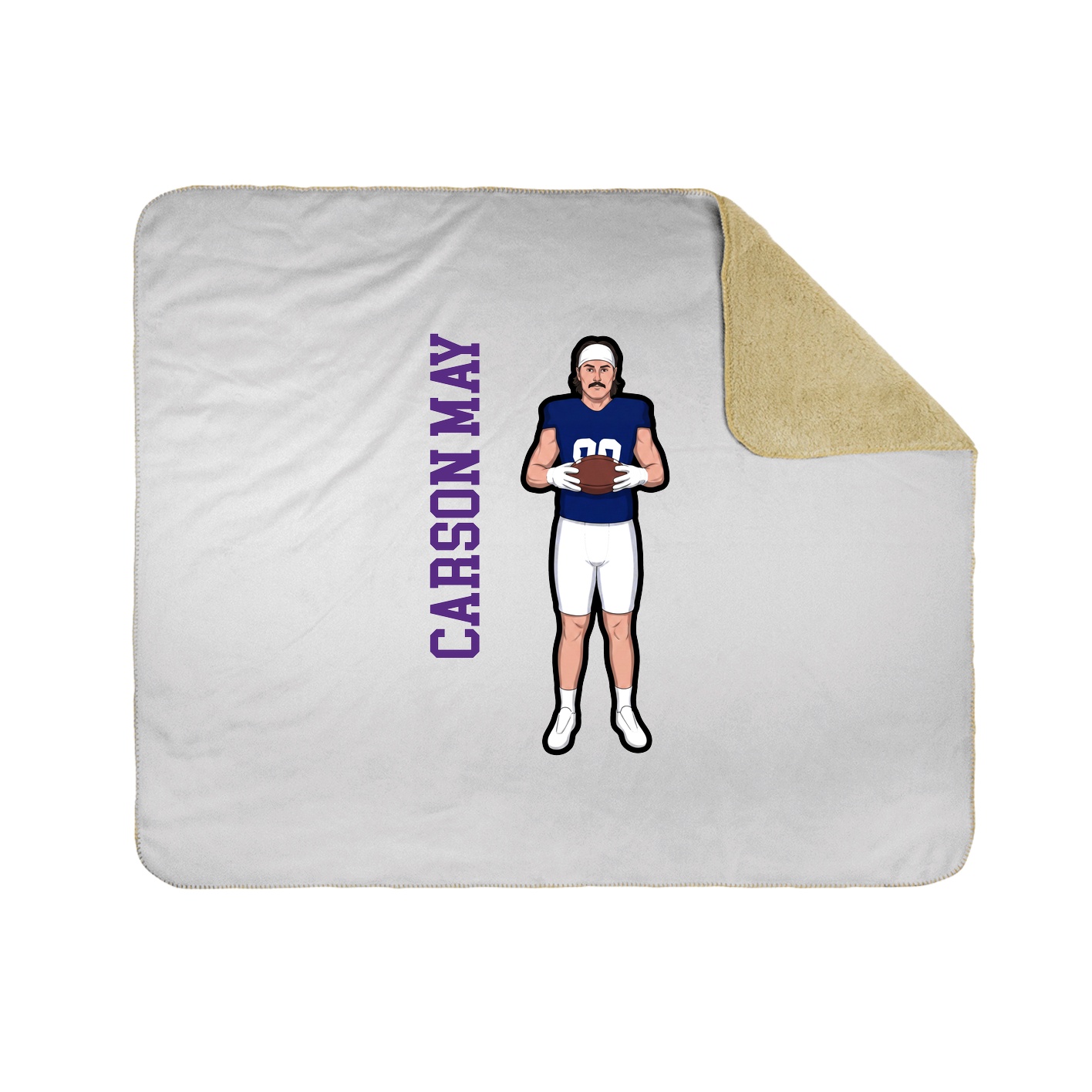 Throw Blanket — Name Vertical in White