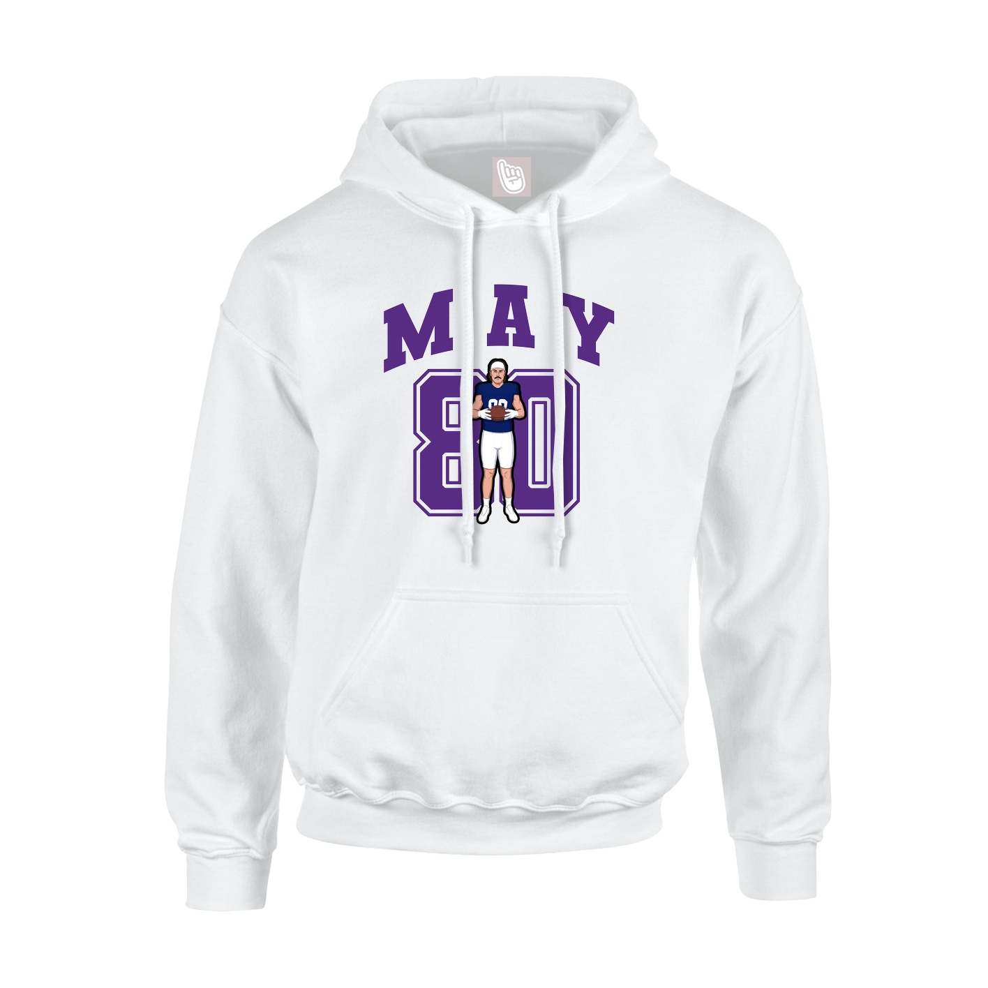 Youth Hoodie — Number in White