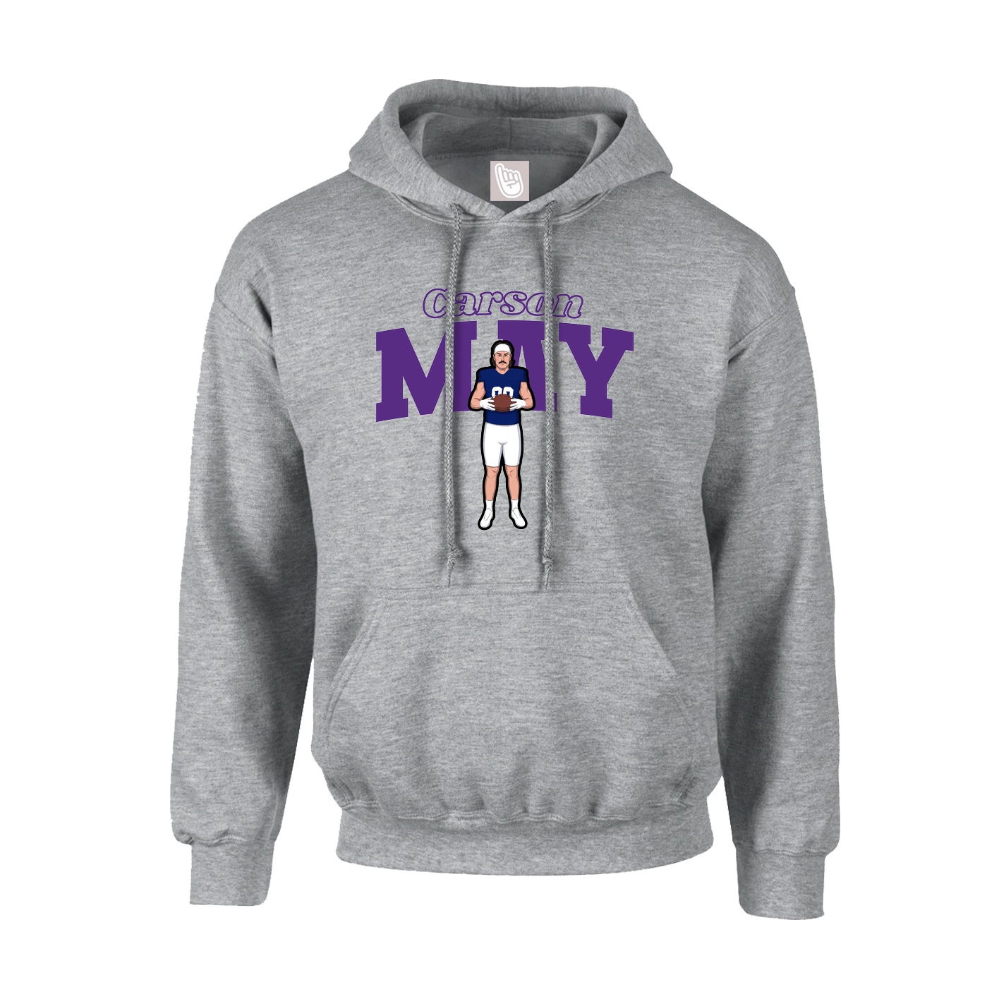 Youth Hoodie — Name Arch in Grey