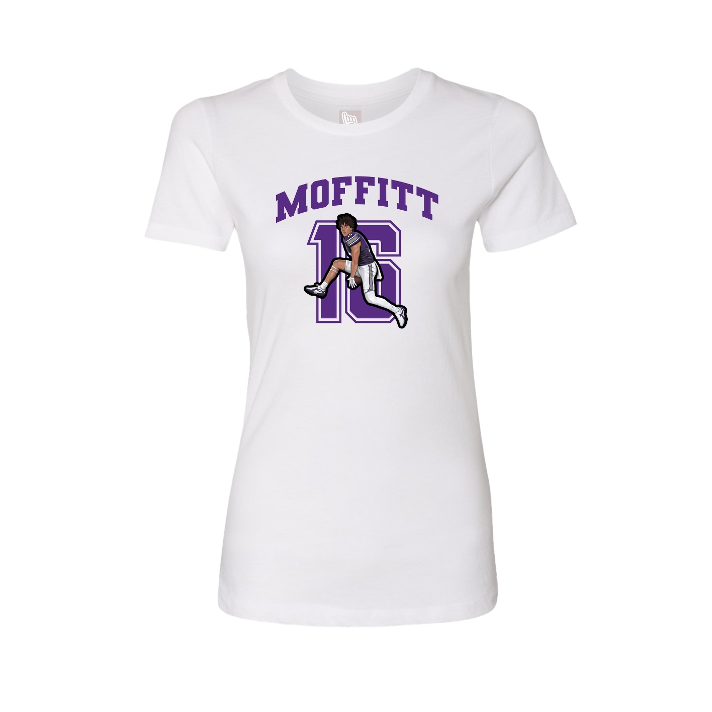 Fitted Women's Tee — Number in White