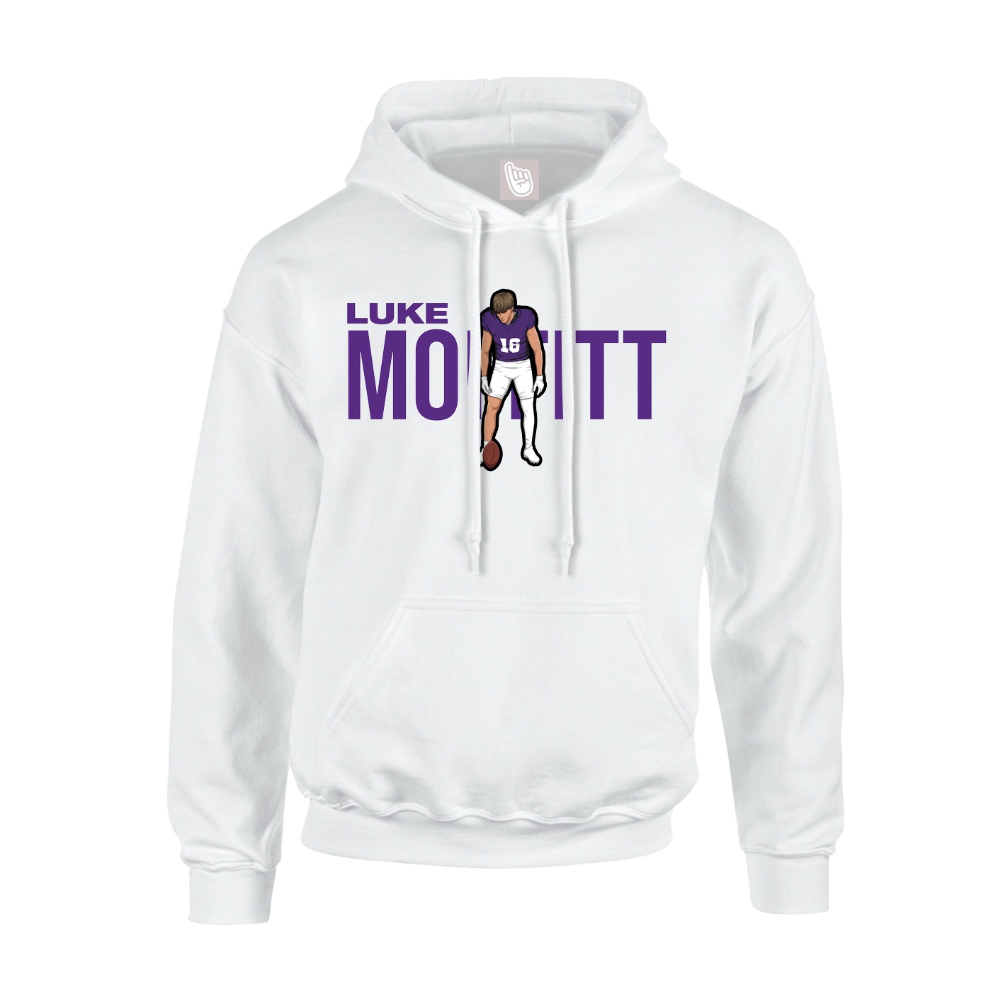 Youth Hoodie — Player Name in White