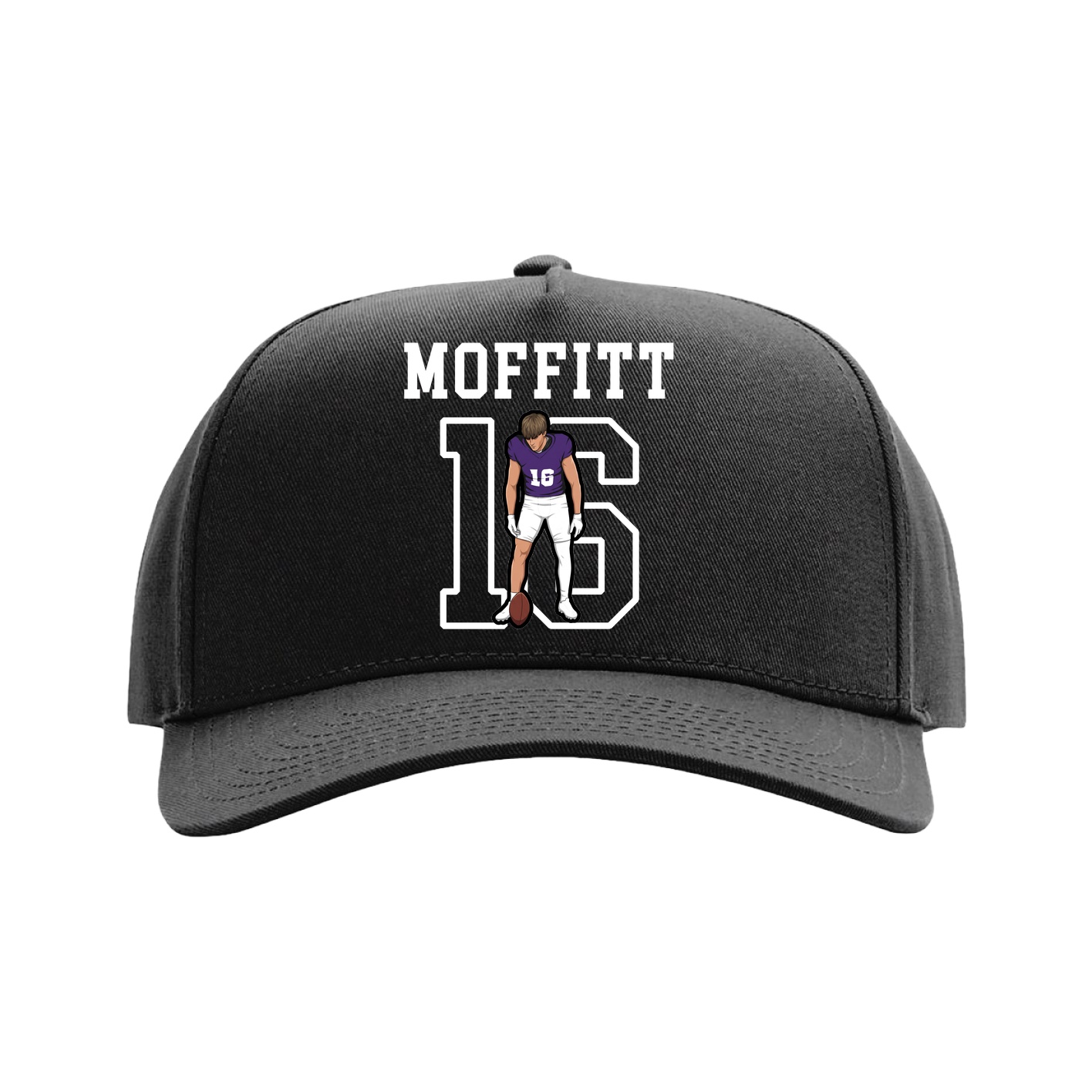 Full Fabric Five-Panel Champ Cap — Shirsey in Black