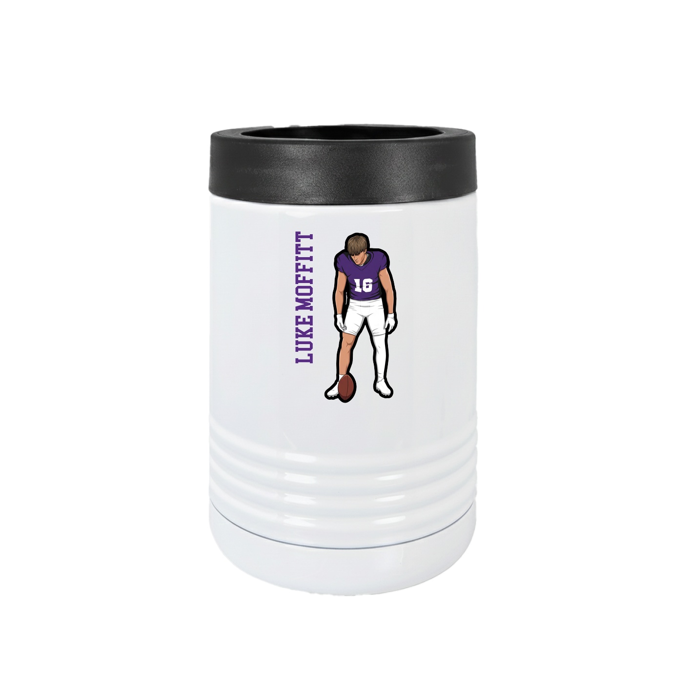 Beverage Holder — Name Vertical in White