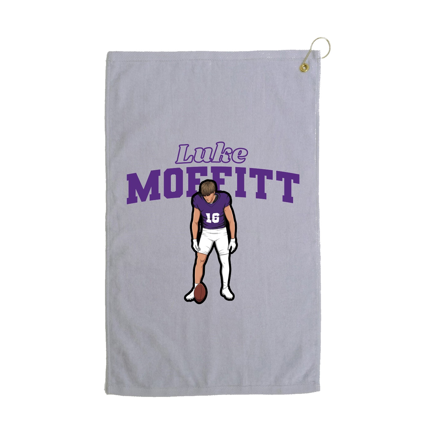 Golf Towel — Name Arch in Grey