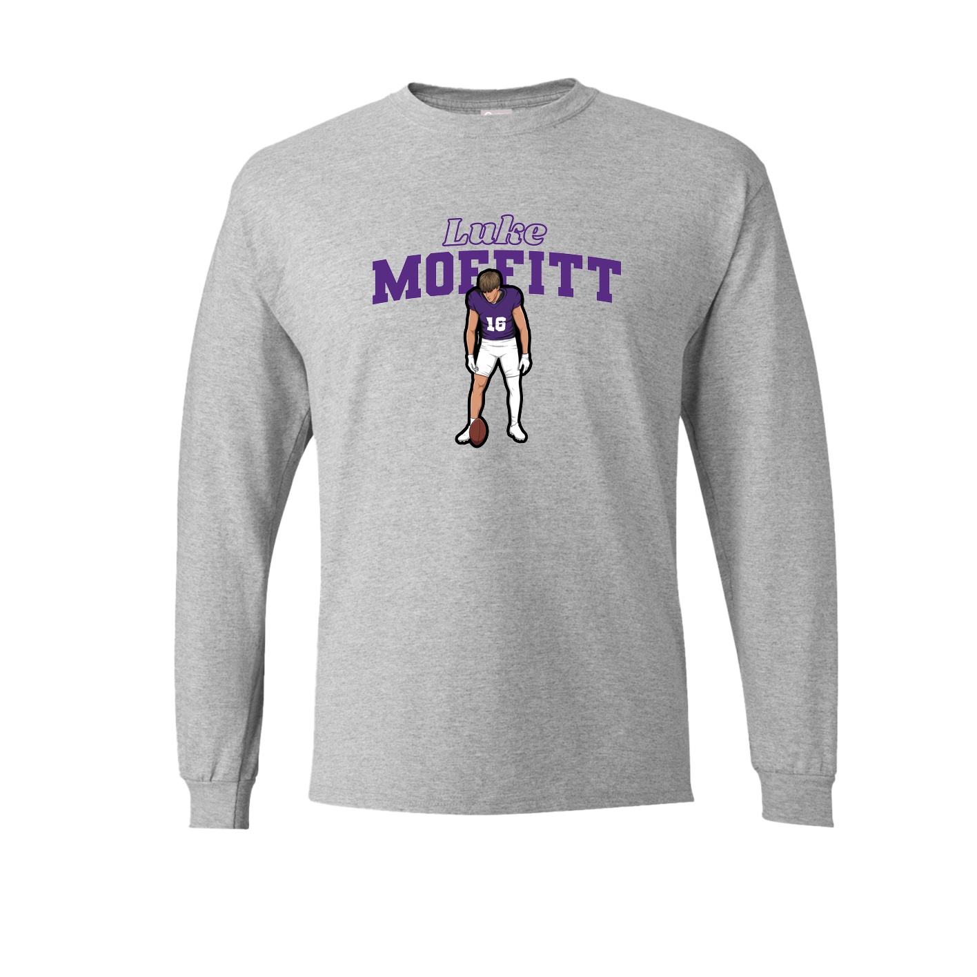 Long Sleeve Tee — Name Arch in Grey