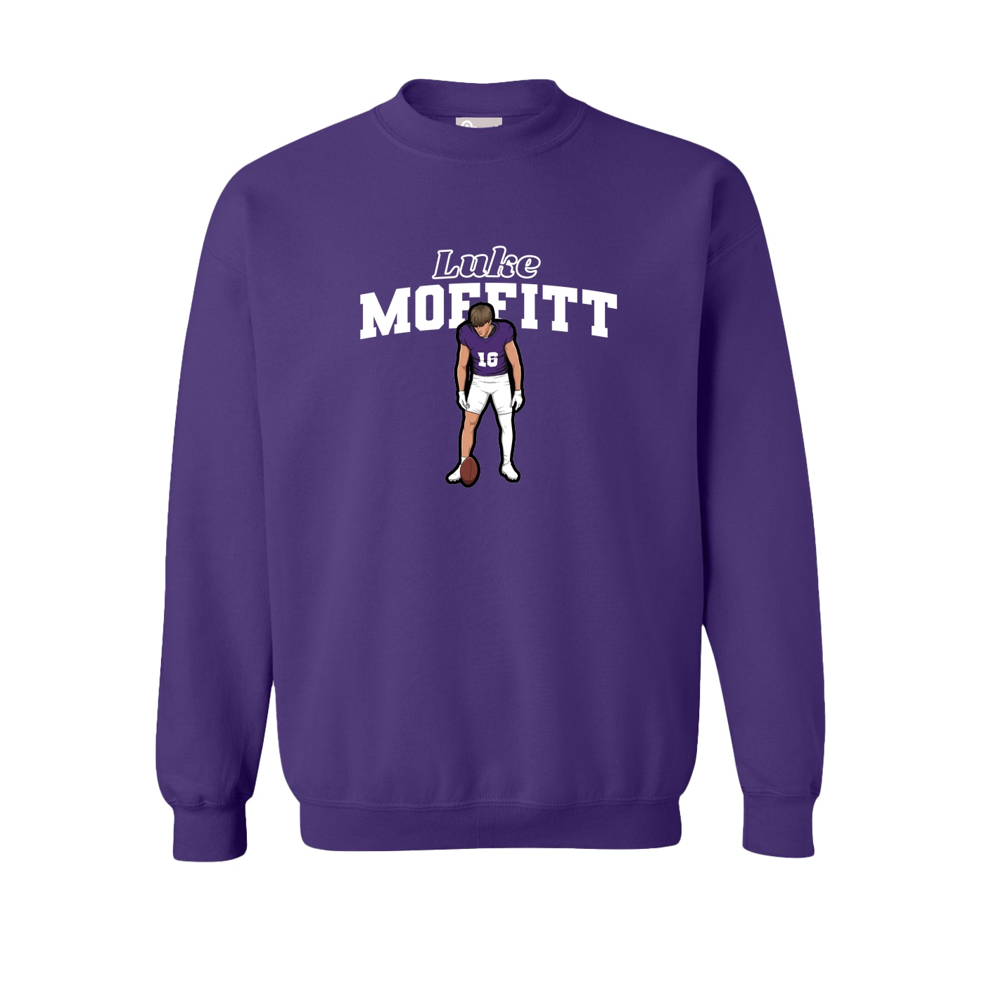 Fleece Crew — Name Arch in Purple