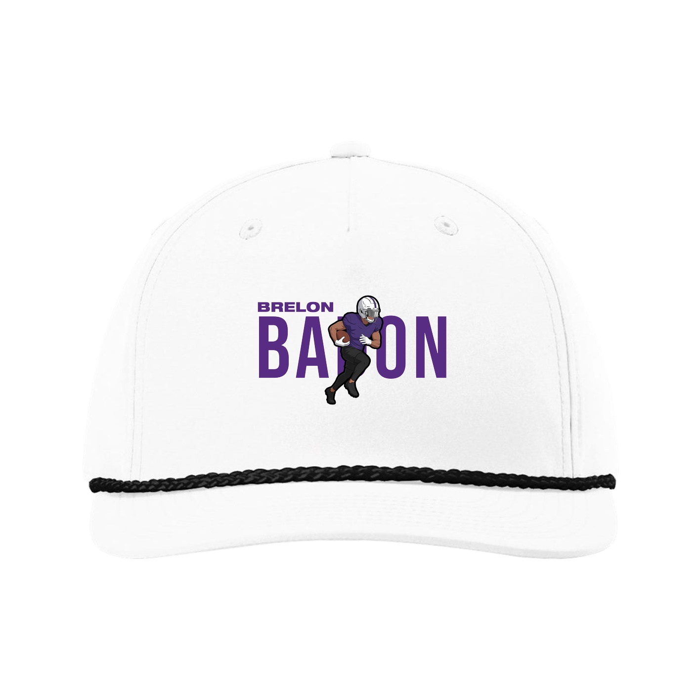 Five-Panel Classic Rope Cap — Player Name in White