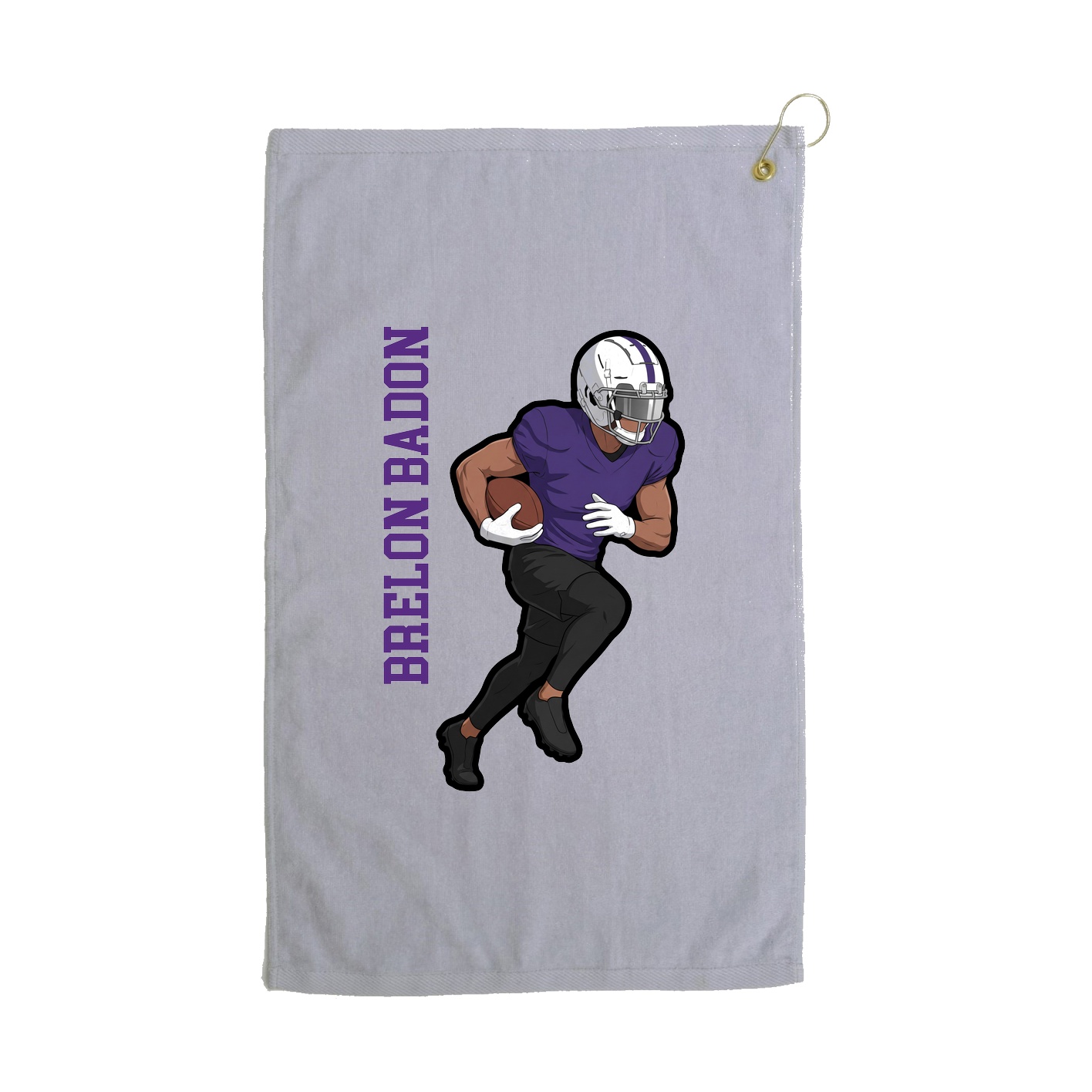 Golf Towel — Name Vertical in Grey