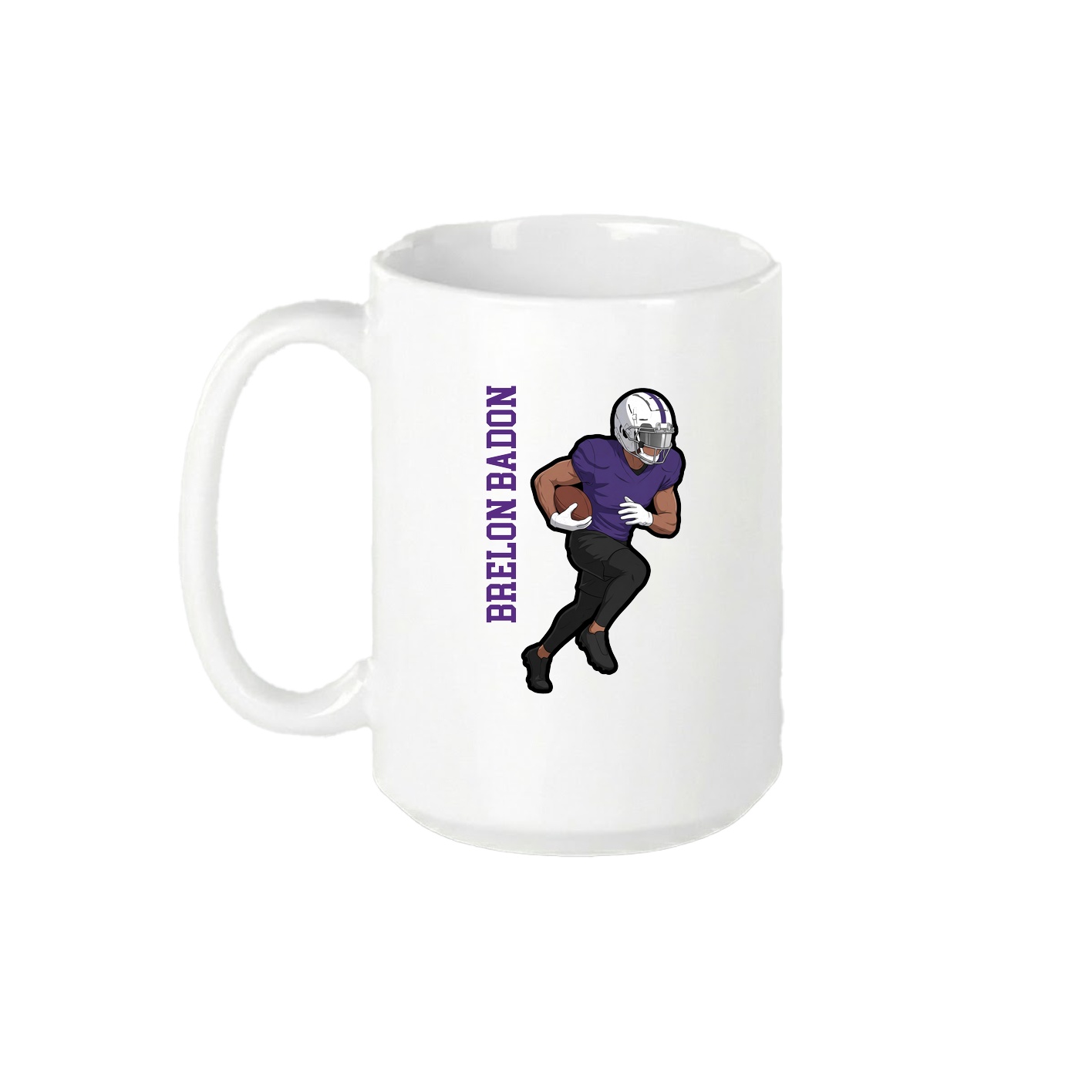 15oz Coffee Mug — Name Vertical in White