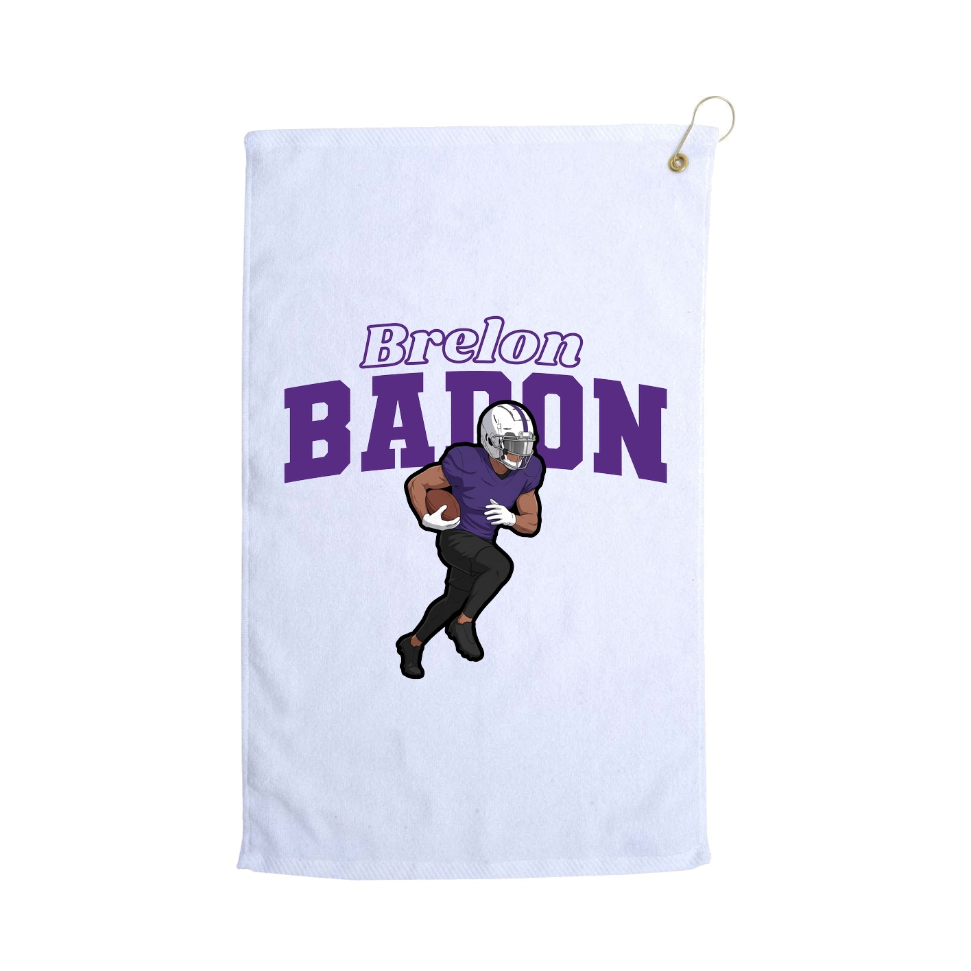 Golf Towel — Name Arch in White