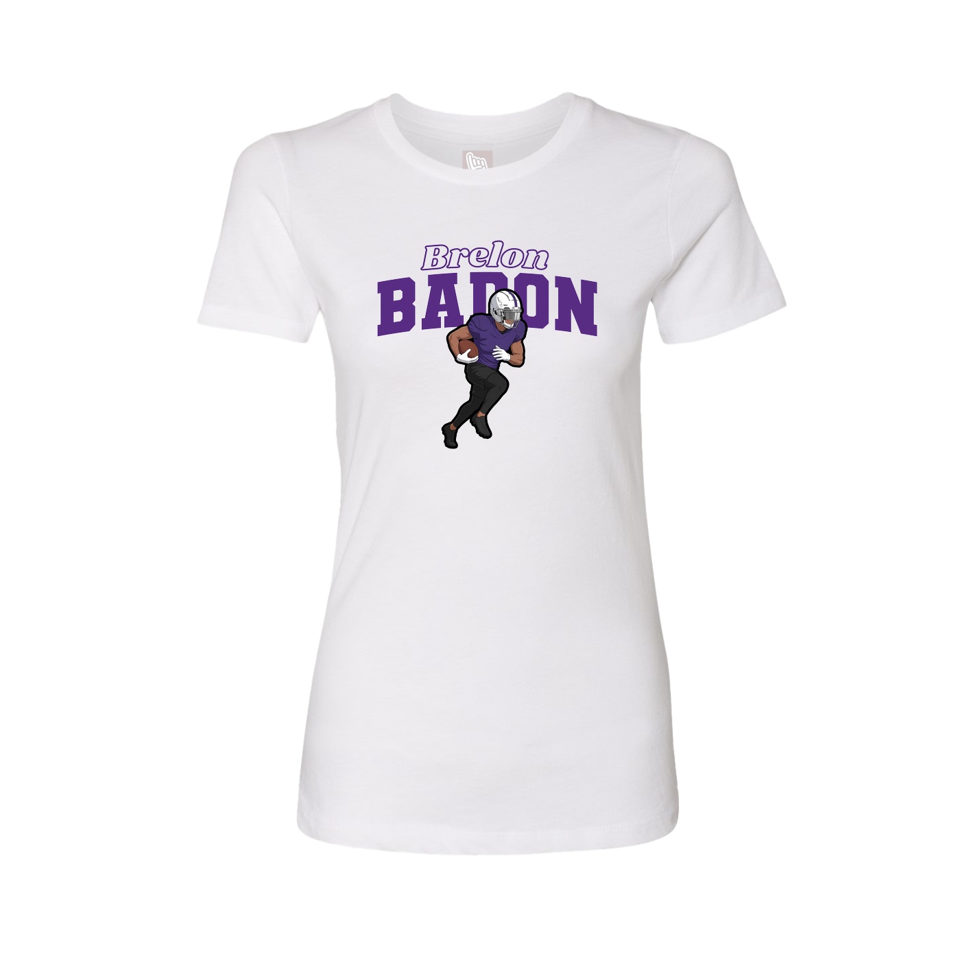Fitted Women's Tee — Name Arch in White