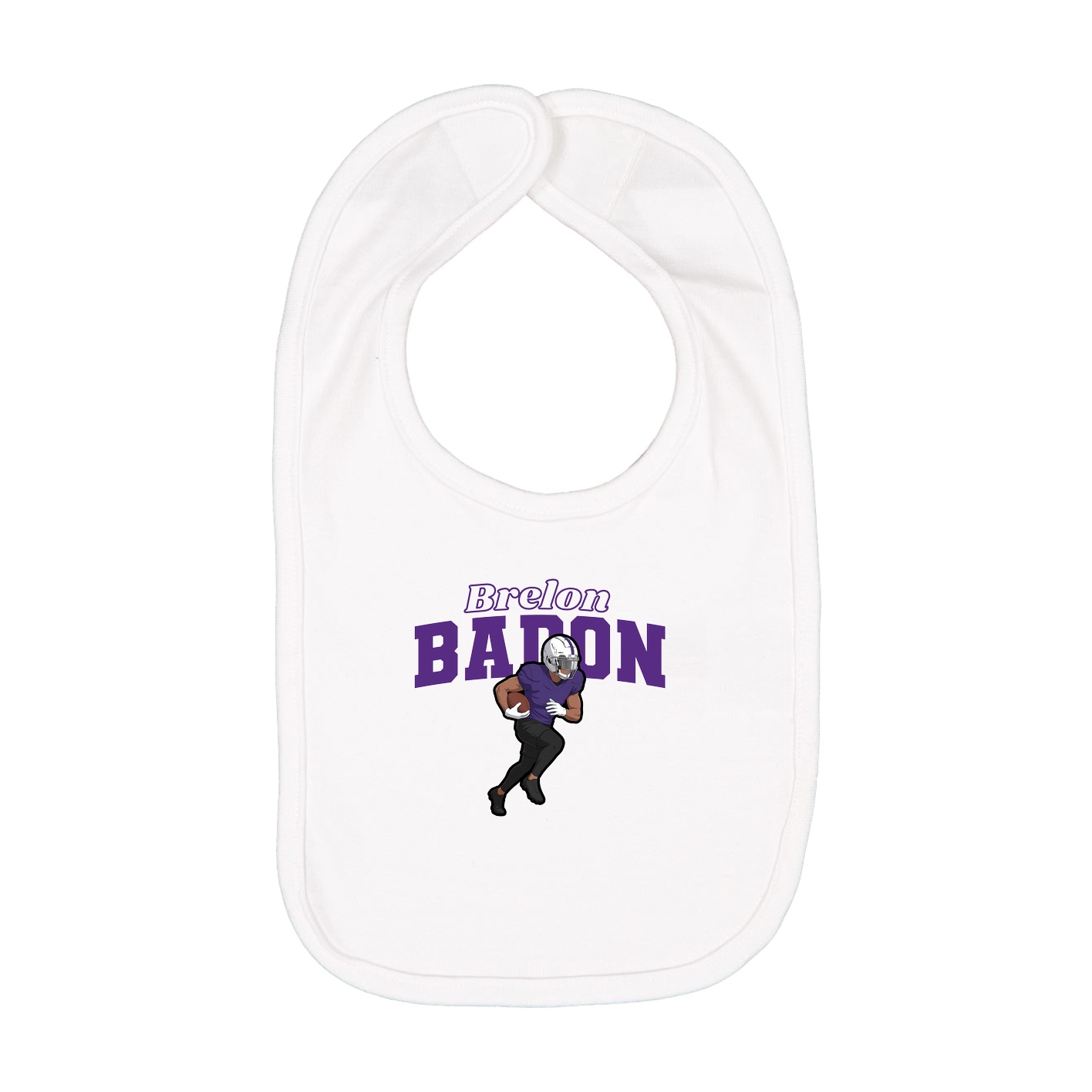 Infant Bib — Name Arch in White