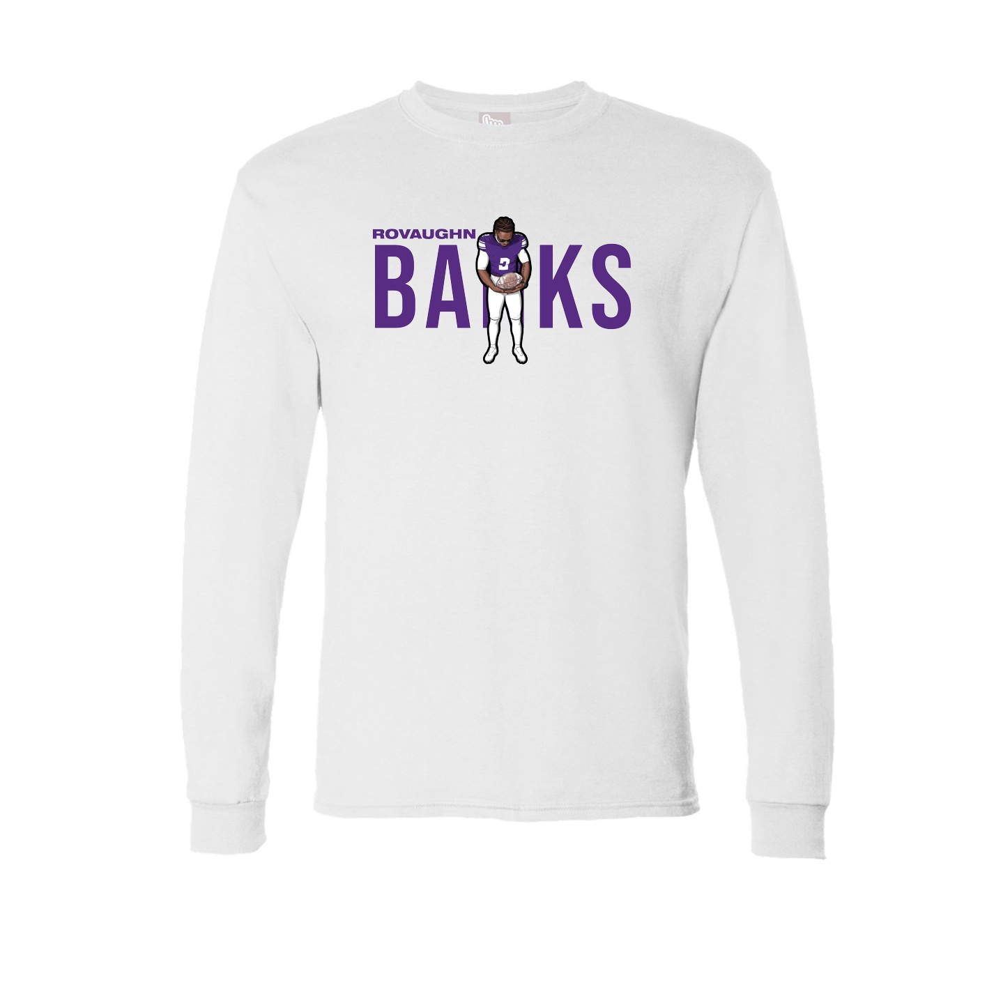Long Sleeve Tee — Player Name in White