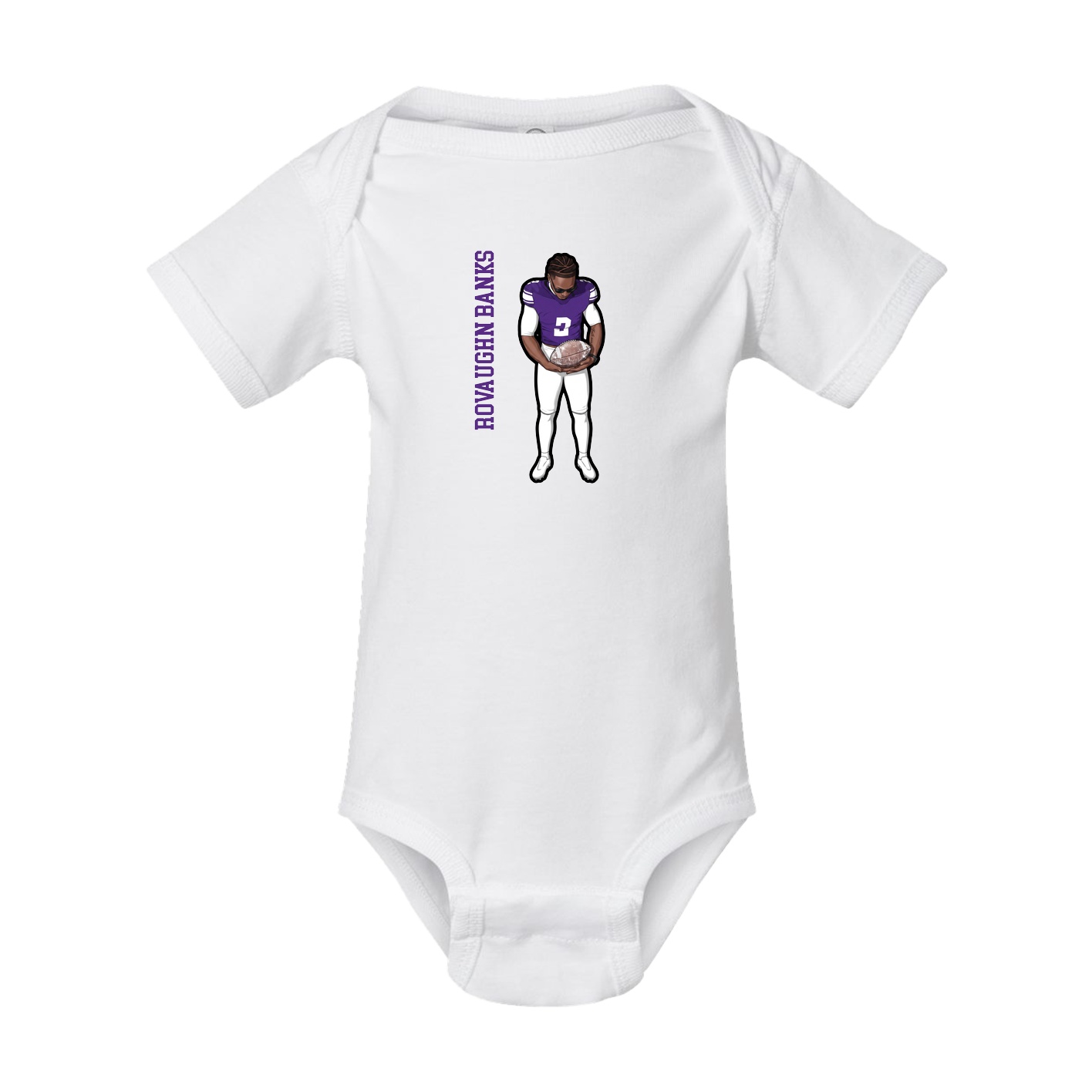 Baby Onesie — Name Vertical in White