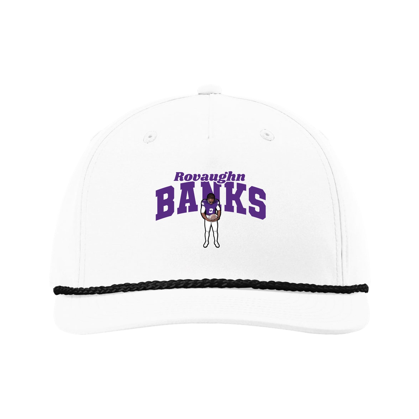 Five-Panel Classic Rope Cap — Signature Arch in White