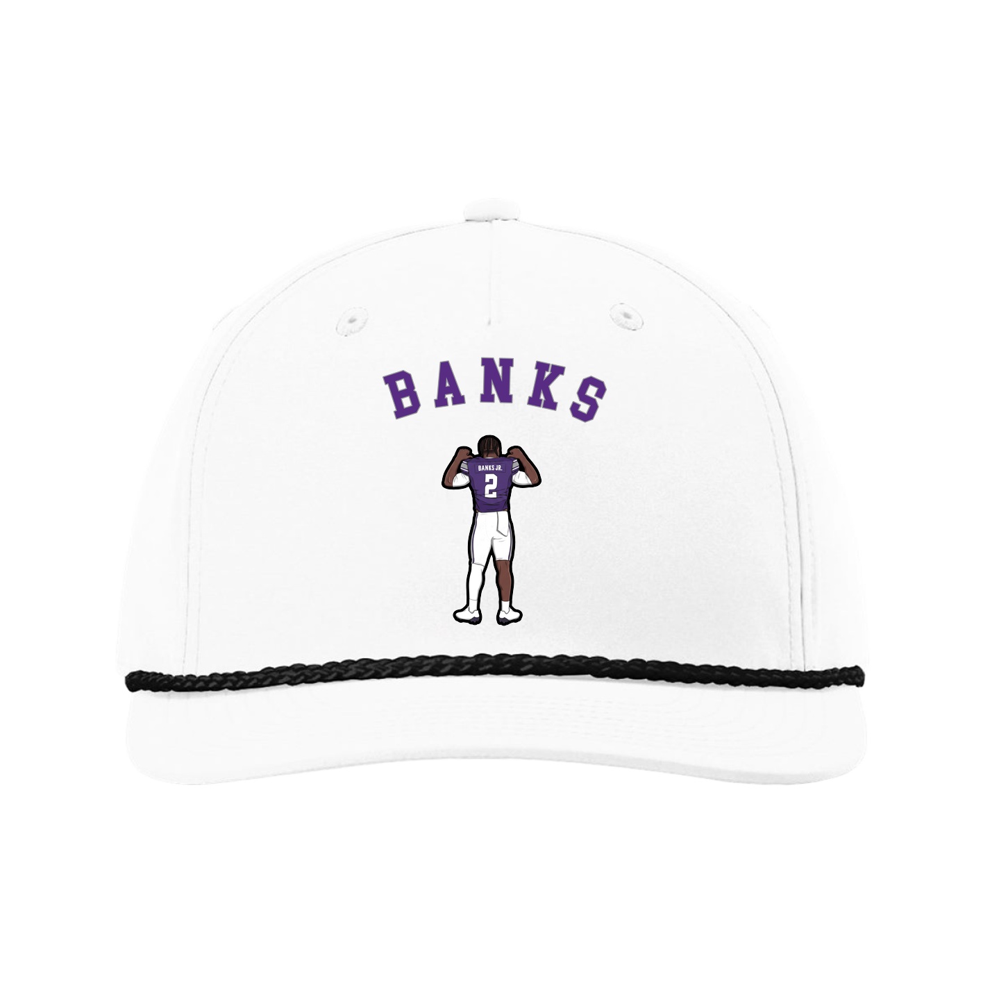 Five-Panel Classic Rope Cap — Shirsey Arch in White