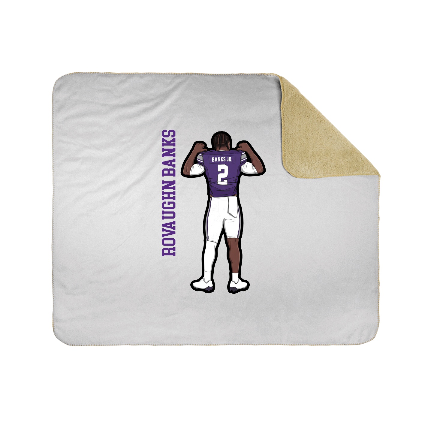 Throw Blanket — Name Vertical in White