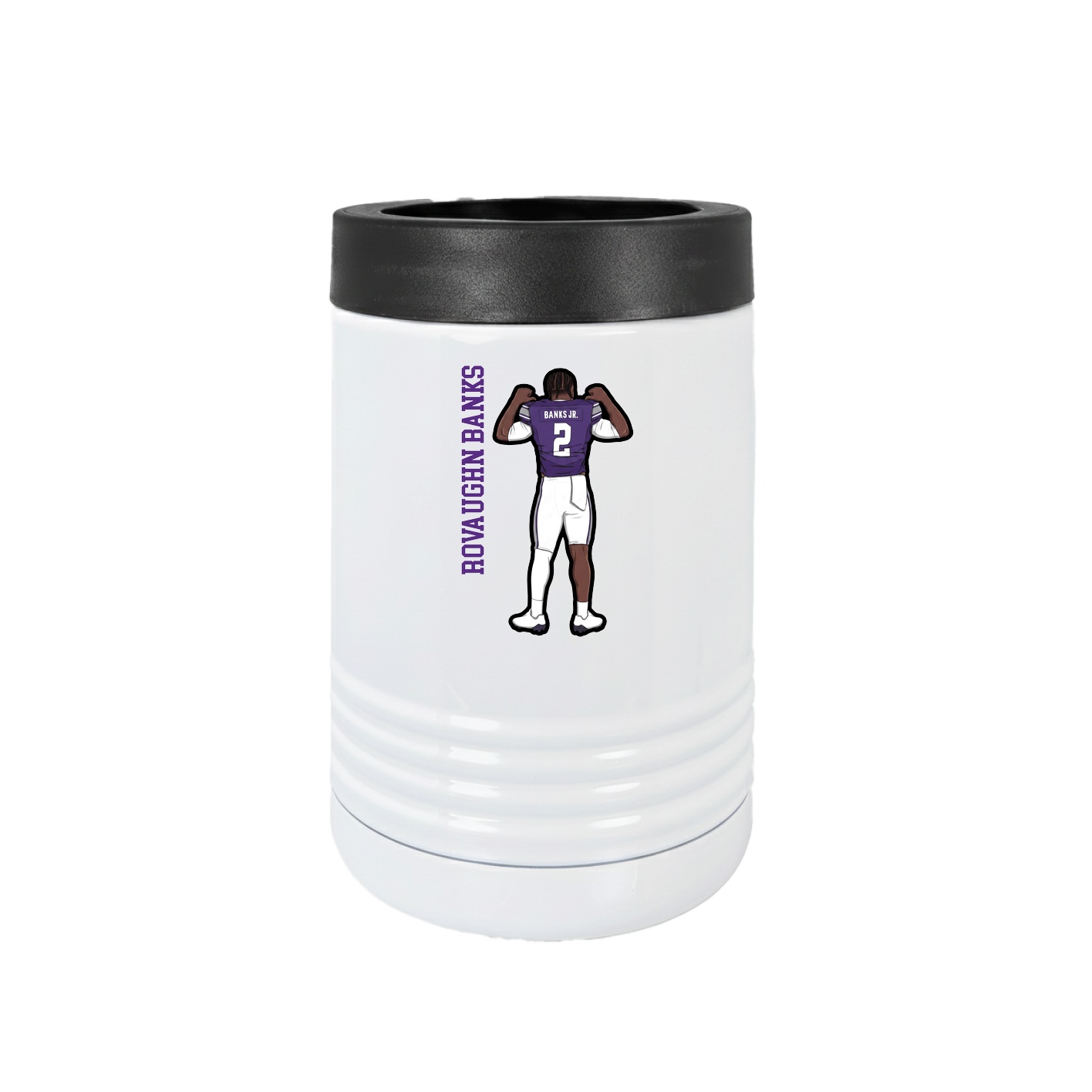 Beverage Holder — Name Vertical in White
