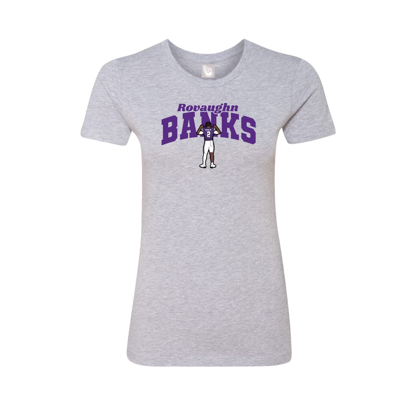 Fitted Women's Tee — Signature Arch in Grey