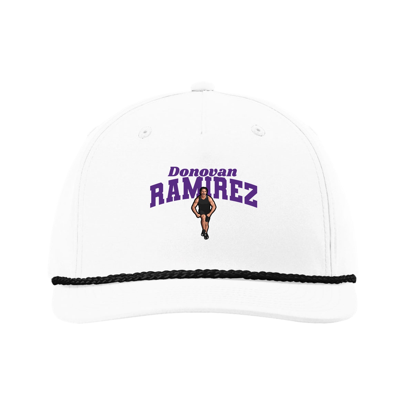 Five-Panel Classic Rope Cap — Signature Arch in White