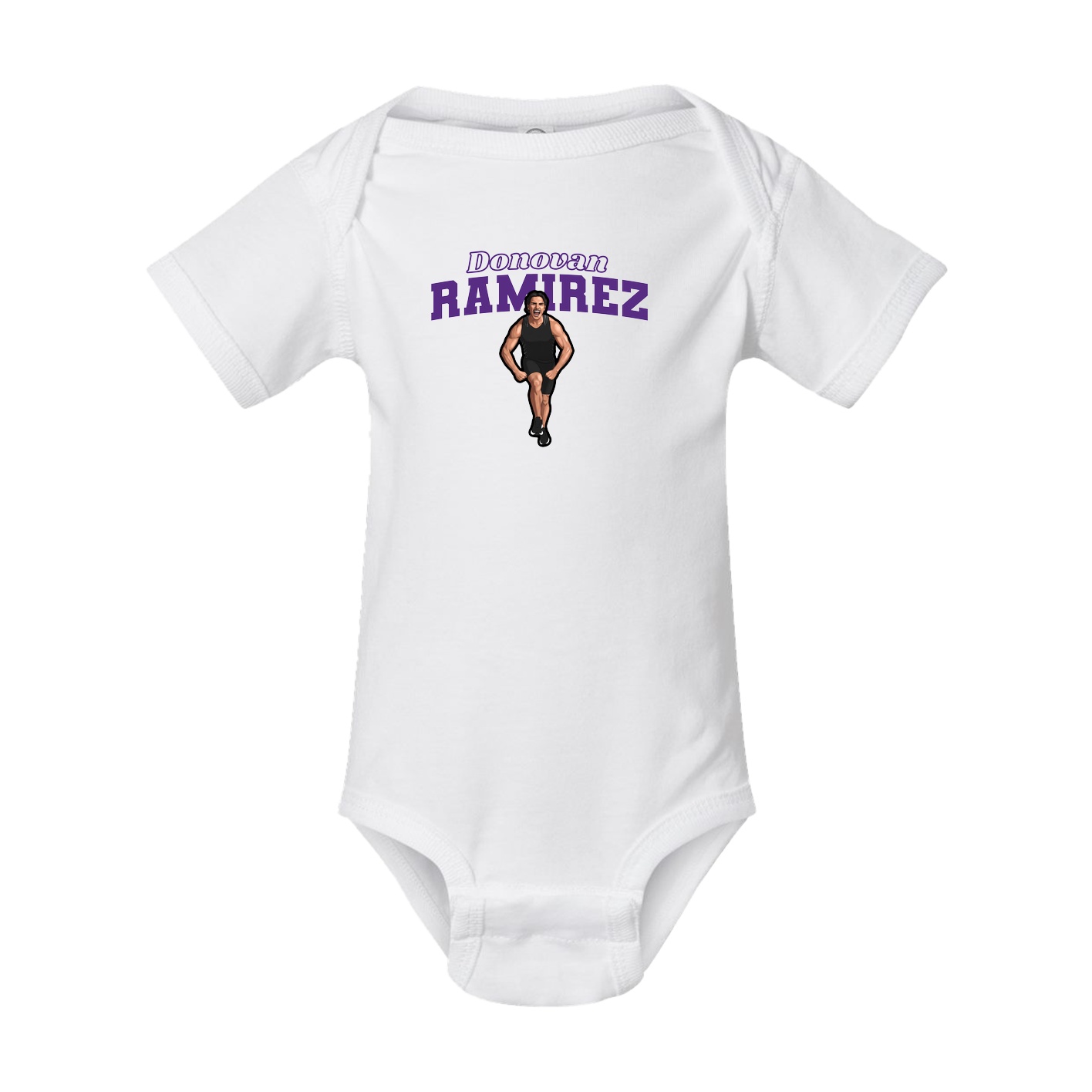 Baby Onesie — Name Arch in White