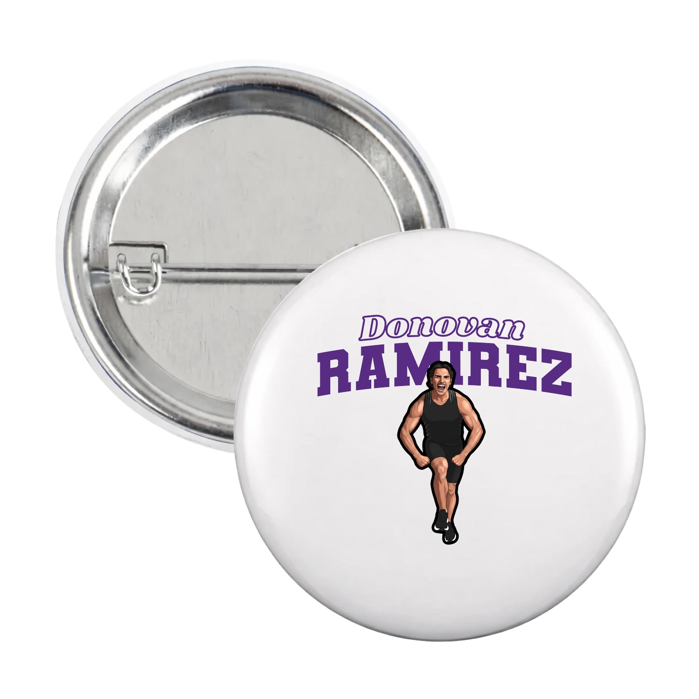 Game Day Button — Name Arch in White