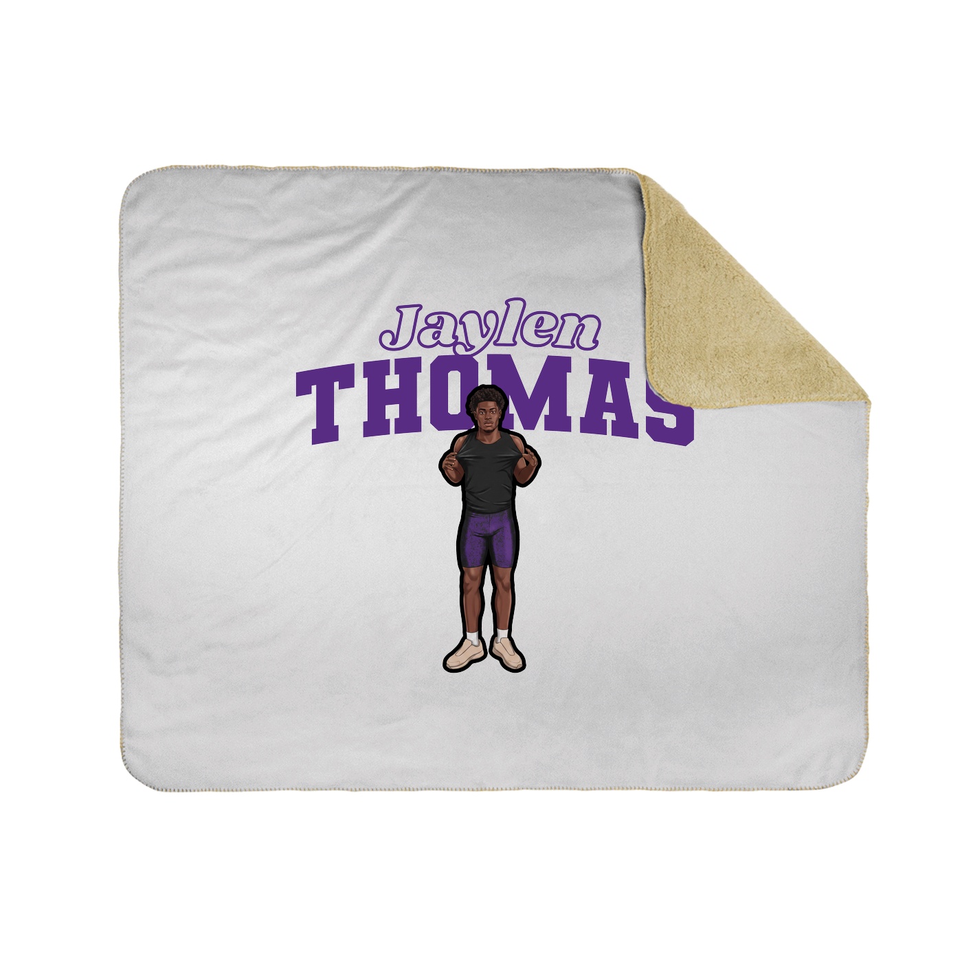 Throw Blanket — Name Arch in White