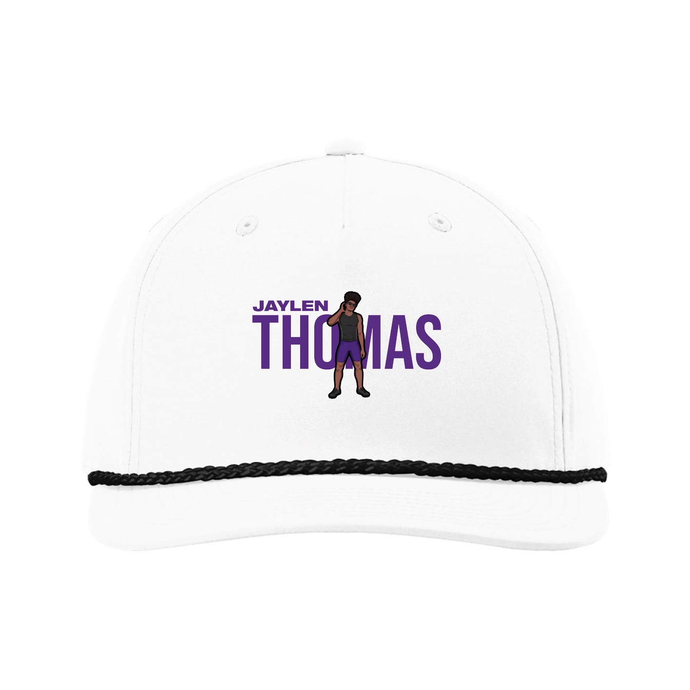 Five-Panel Classic Rope Cap — Player Name in White