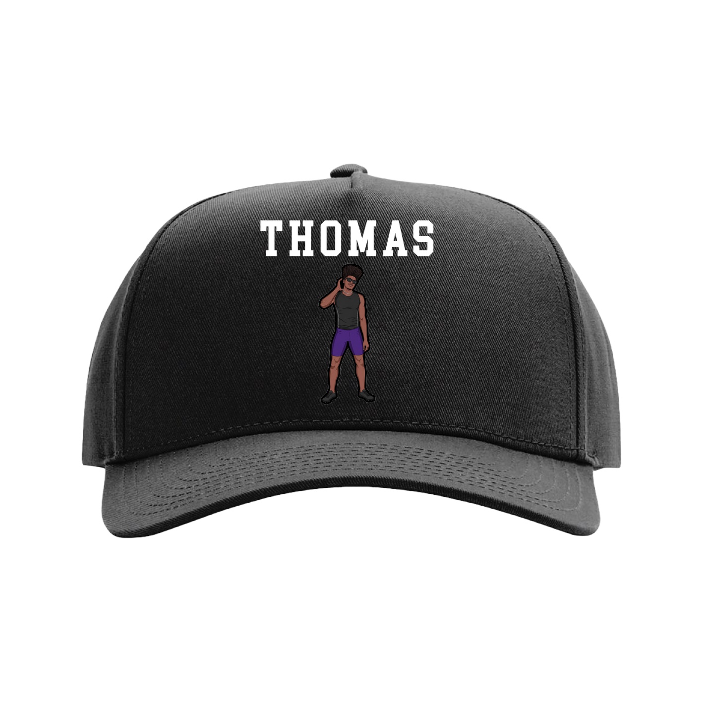 Full Fabric Five-Panel Champ Cap — Shirsey in Black