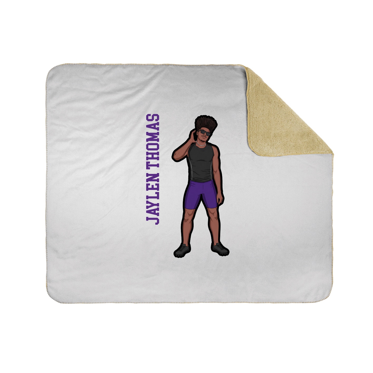Throw Blanket — Name Vertical in White