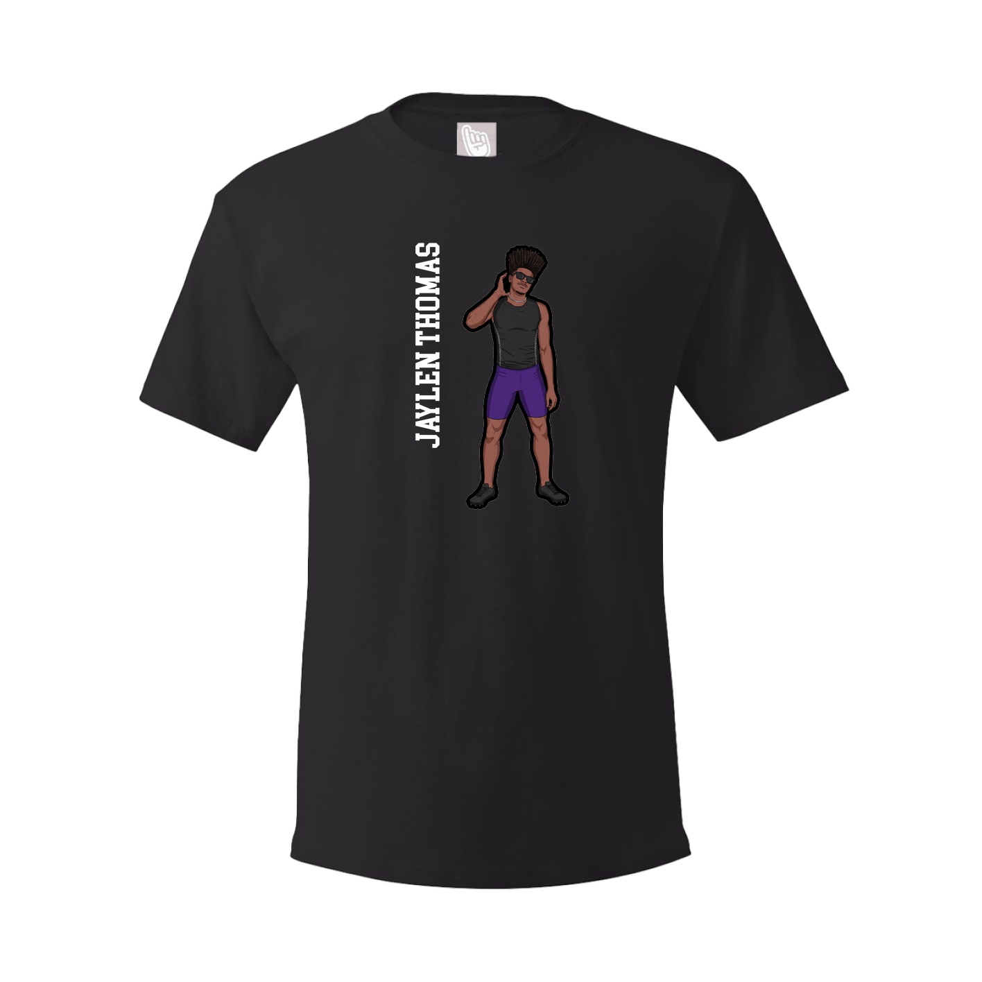 Youth Tee — Name Vertical in Black