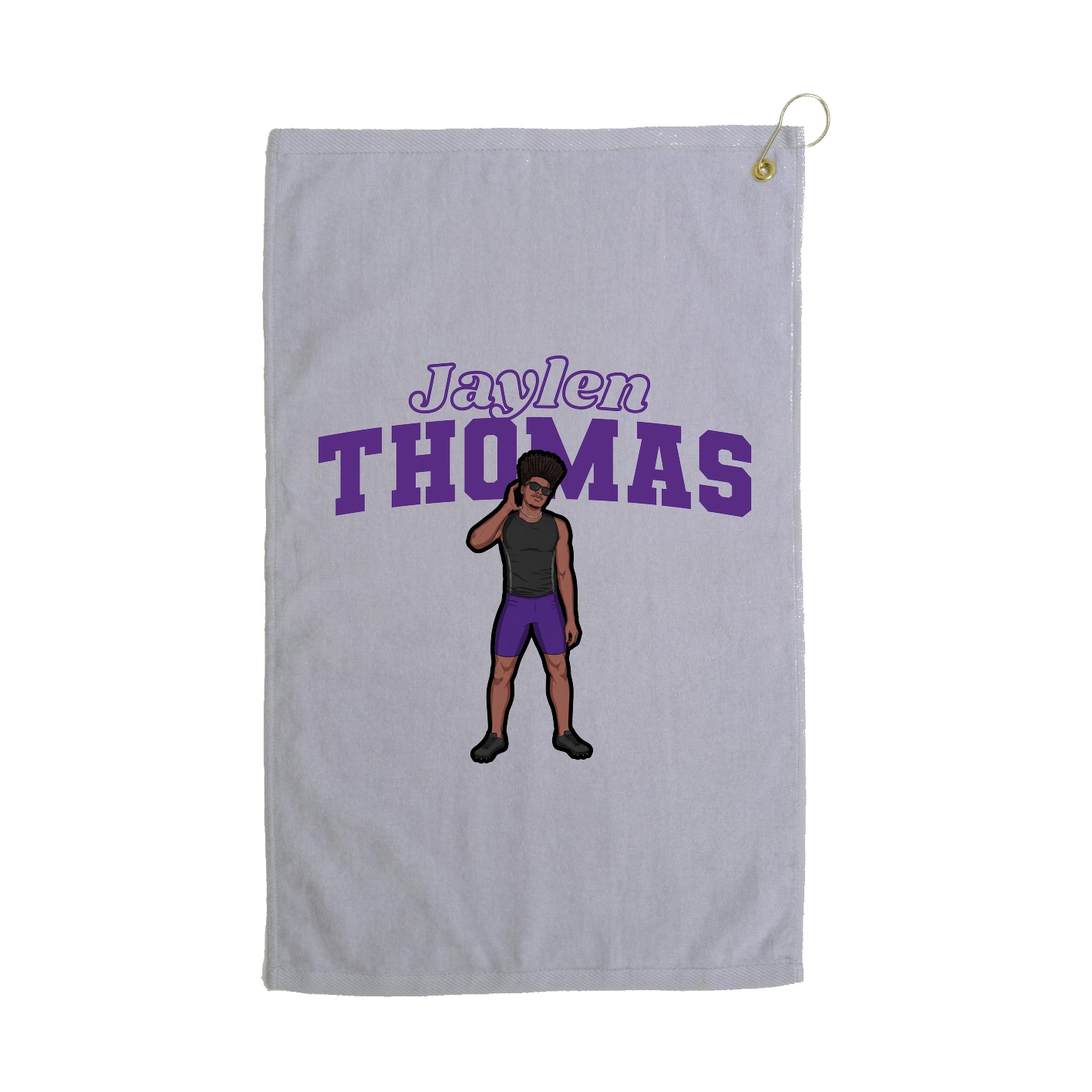 Golf Towel — Name Arch in Grey