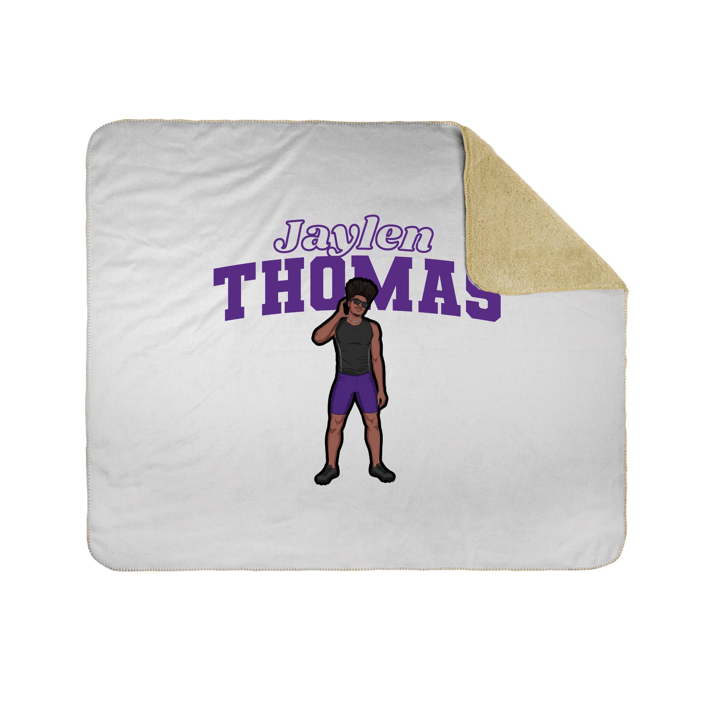 Throw Blanket — Name Arch in White