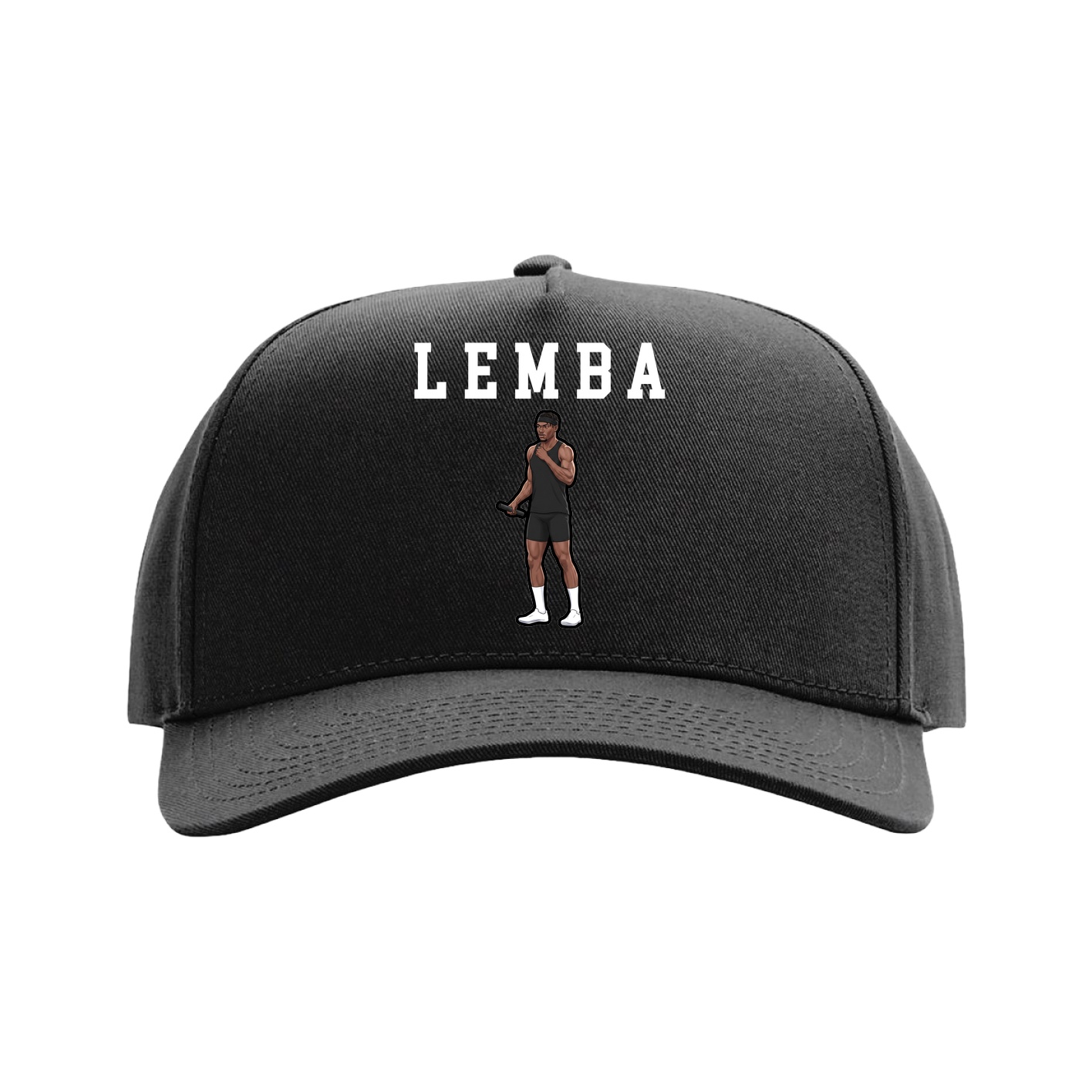 Full Fabric Five-Panel Champ Cap — Shirsey in Black