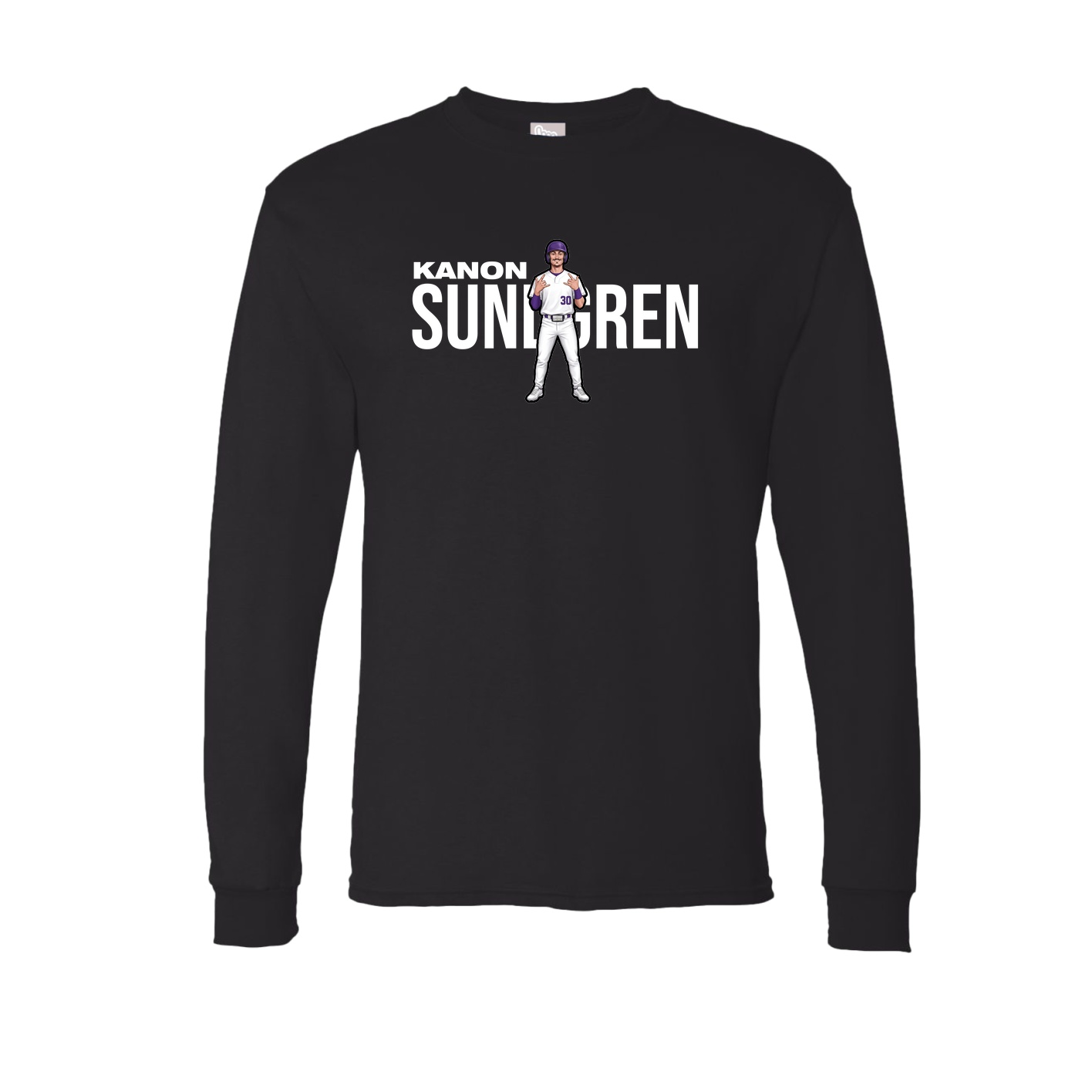 Long Sleeve Tee — Player Name in Black