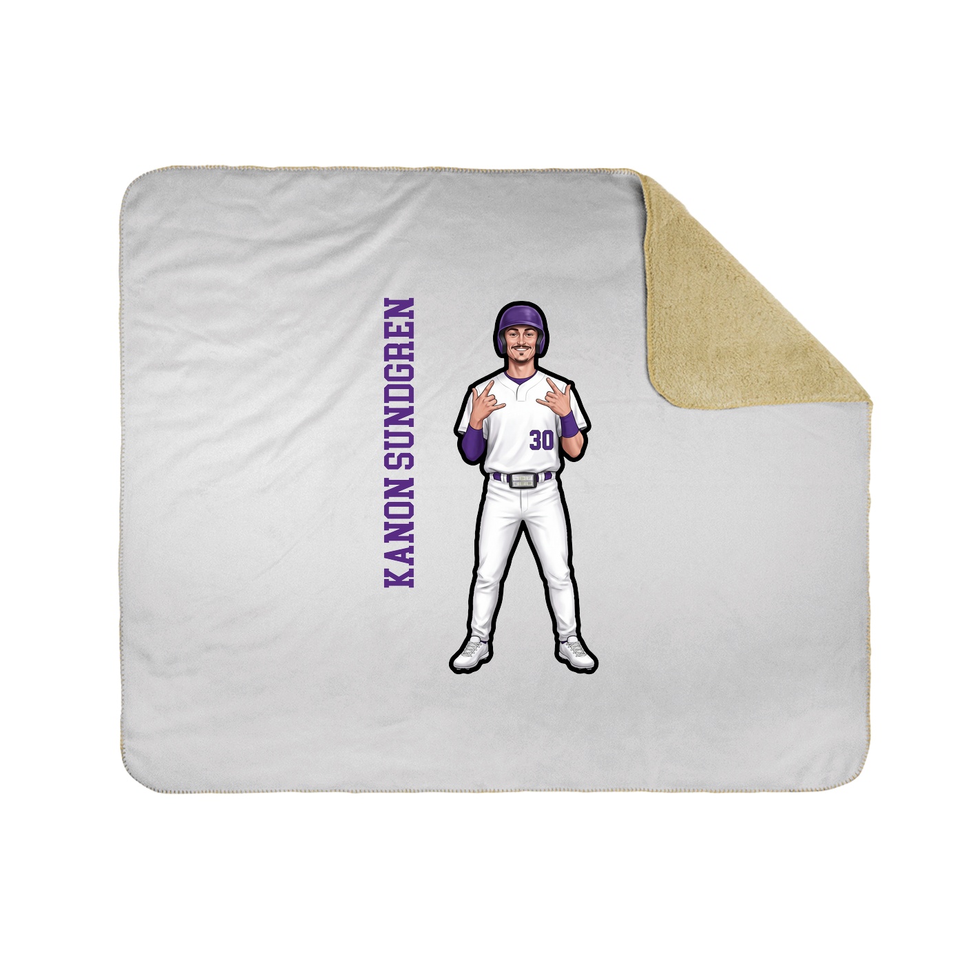 Throw Blanket — Name Vertical in White