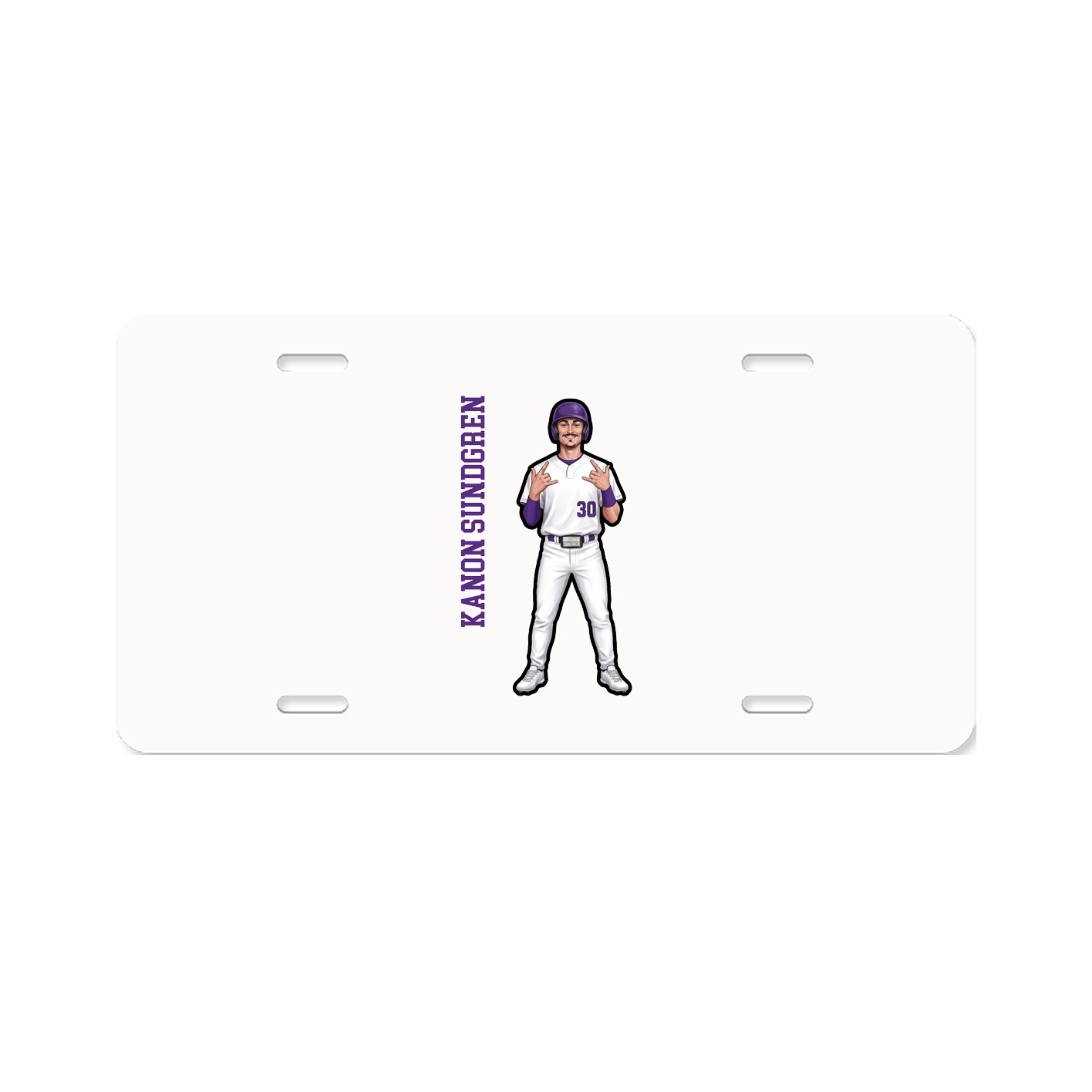 License Plate — Name Vertical in Classic