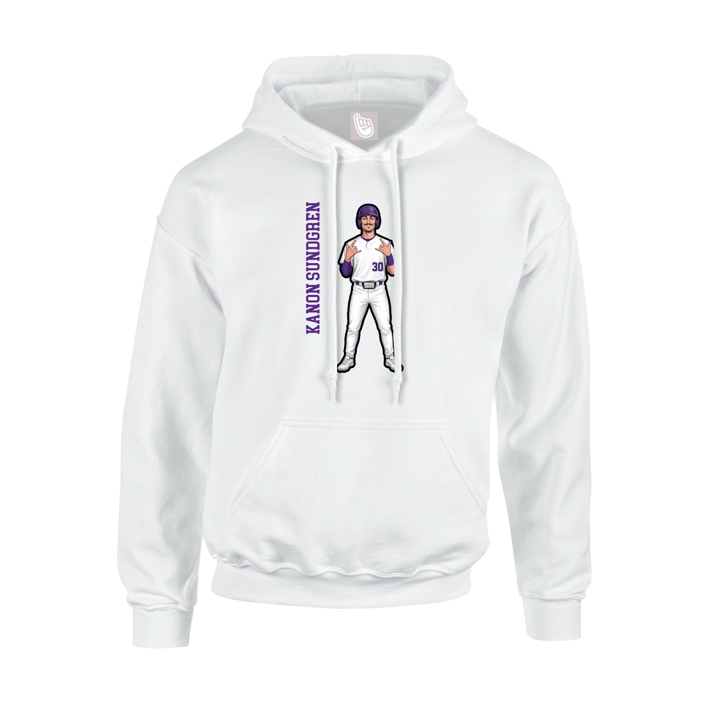Hoodie — Name Vertical in White